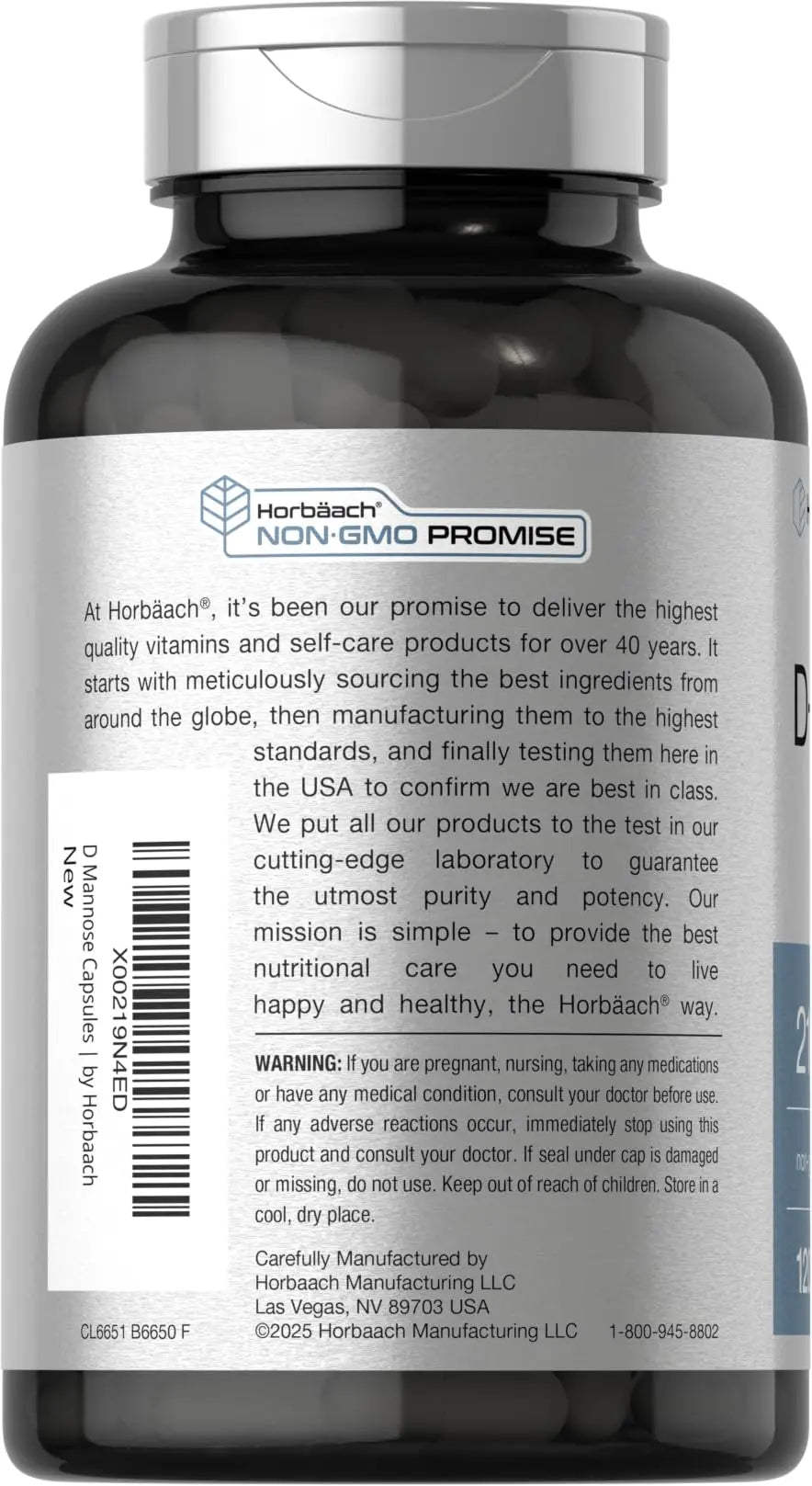 Horbäach D-Mannose Supplement 2100mg | 120 Capsules | Pills for Women and Men | Non-GMO & Gluten Free Horbäach uk supplements