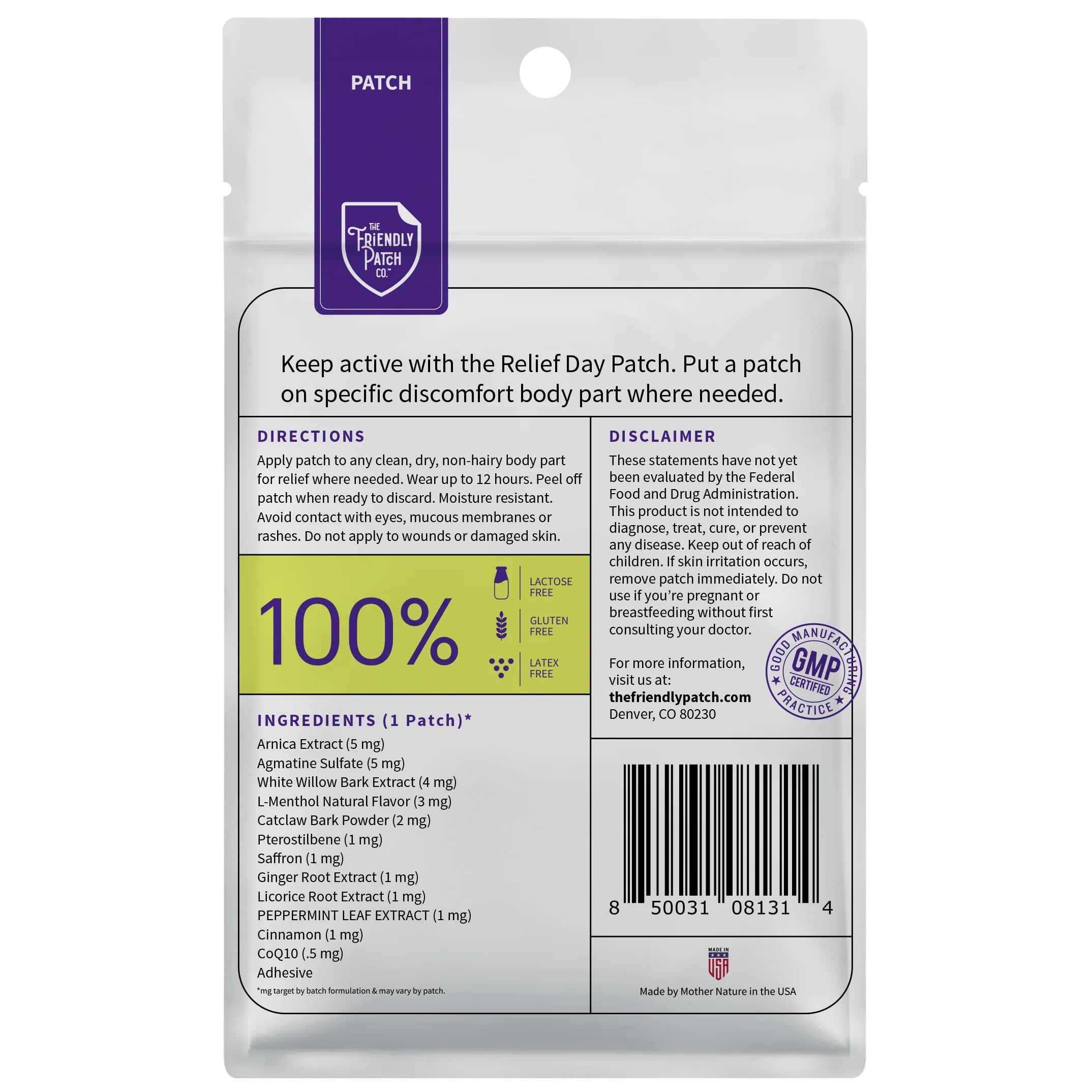 Relief Day & Night Patch Bundle - Arnica, White Willow Bark, Melatonin, Ashwagandha, Saffron & Peppermint for Soreness, Discomfort & Sleep Support for Women and Men - 16 Plant-Powered Patches The Friendly Patch CO. uk supplements