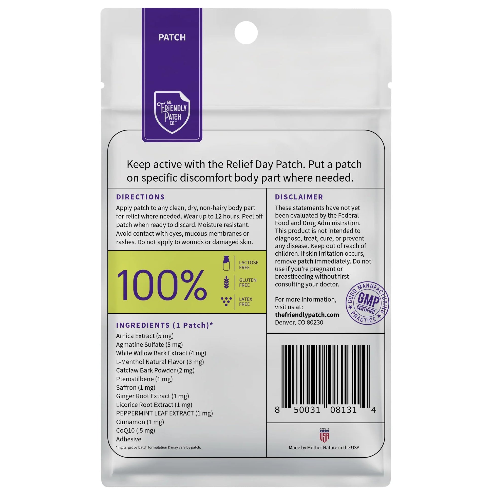 Relief Day & Rise & Shine Patch Bundle - Arnica, White Willow Bark, Tongkat Ali, Horny Goat Weed, Saffron & Peppermint for Soreness, Strength, and Performance Support - 16 Plant-Powered Patches for Me The Friendly Patch CO. uk supplements