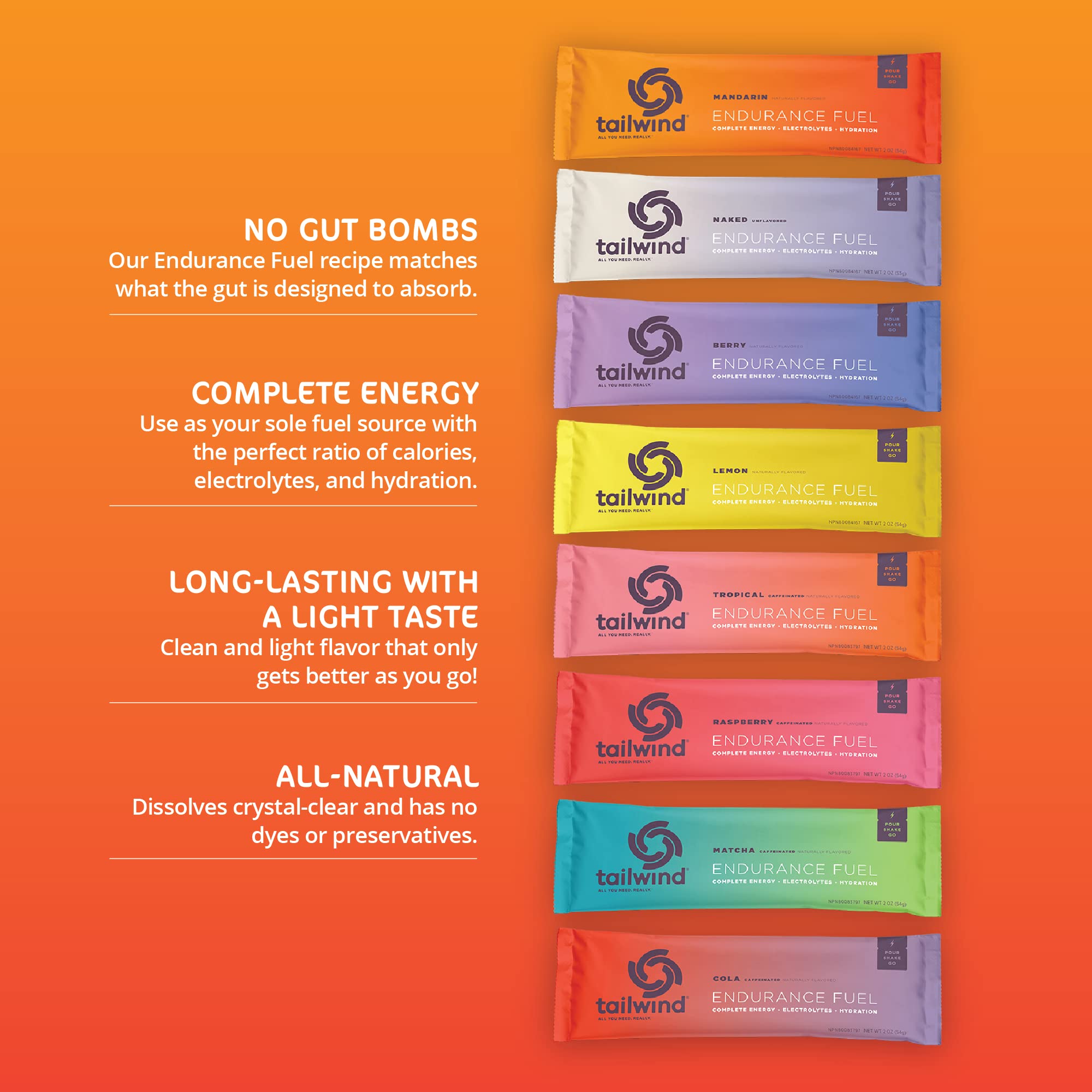 Tailwind Grab-and-Go Endurance Fuel Single Serve Assorted Flavors Tailwind Nutrition uk supplements