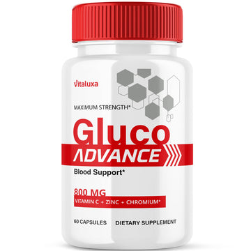 Gluco Advance Capsules, Gluco Advanced Blood Support Supplement GlucoAdvance Pills for Joints, GlucoseAdvance Premium Blend Flow Balance All Natural Formula Overall Health Wellness (60 Capsules) Vitaluxa uk supplements