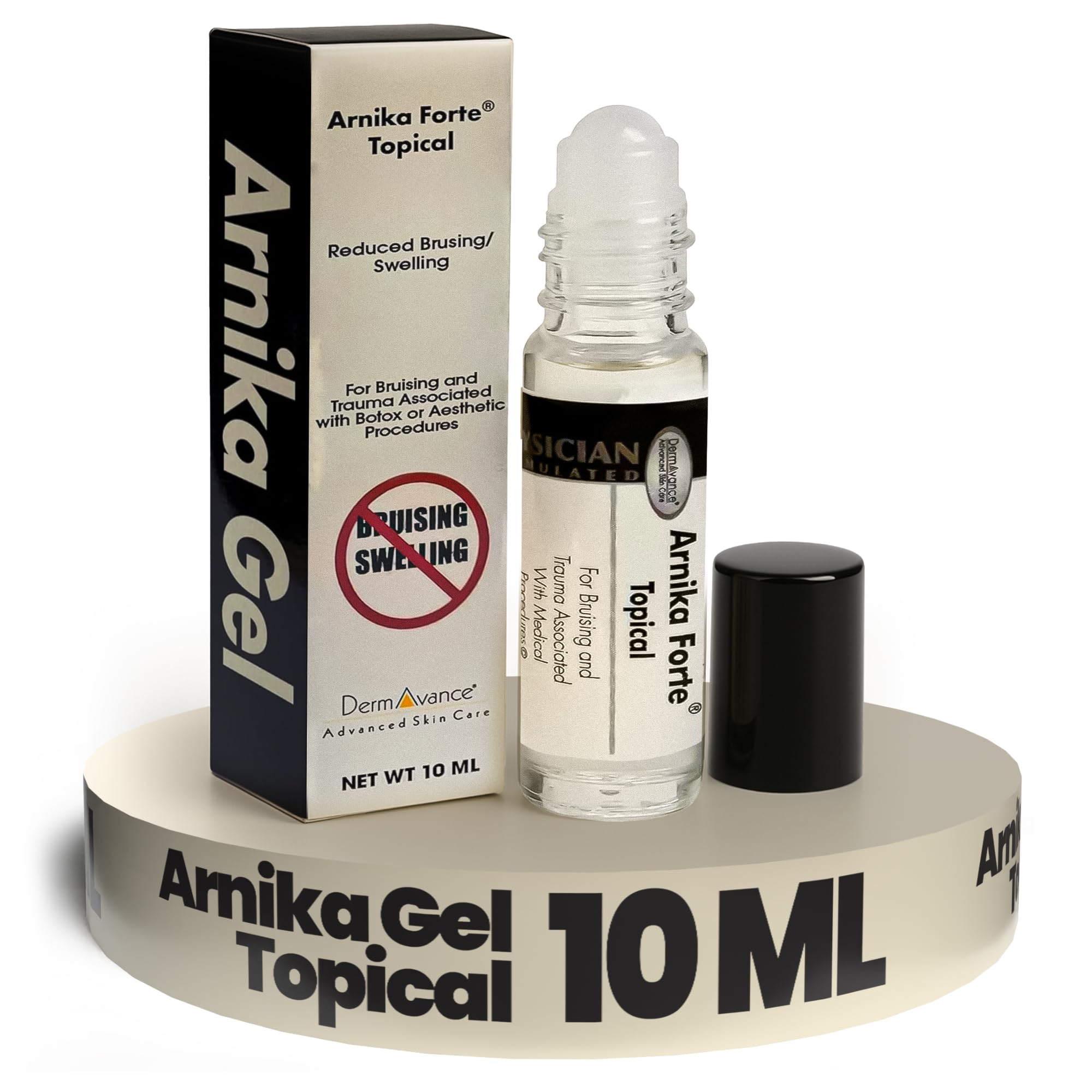 DermAvance Arnika Forte Topical Roll-On, Arnica Gel for Bruising and Swelling After Surgery, Easy-to-Use Arnica Gel Topical for Post-Surgical Care and Sports Injuries, Clear, 10 ml DermAvance uk supplements