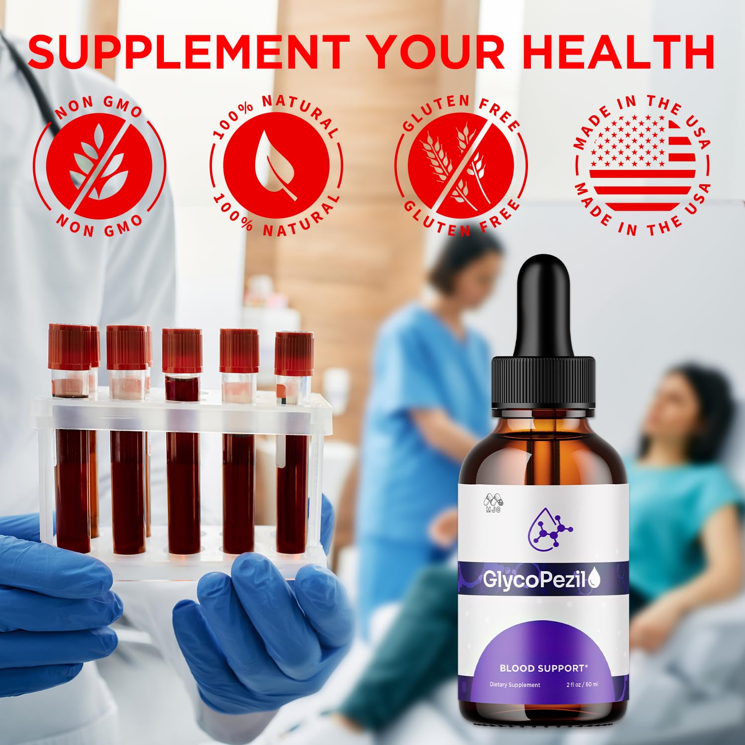 (3 Pack) Glycopezil Drops, Official Glycopezil Blood Health Support Drops with All Natural Ingredients, Advanced Health & Wellness Support Formula with Premium Vitamins for Women & Men (90 Servings) MJO uk supplements