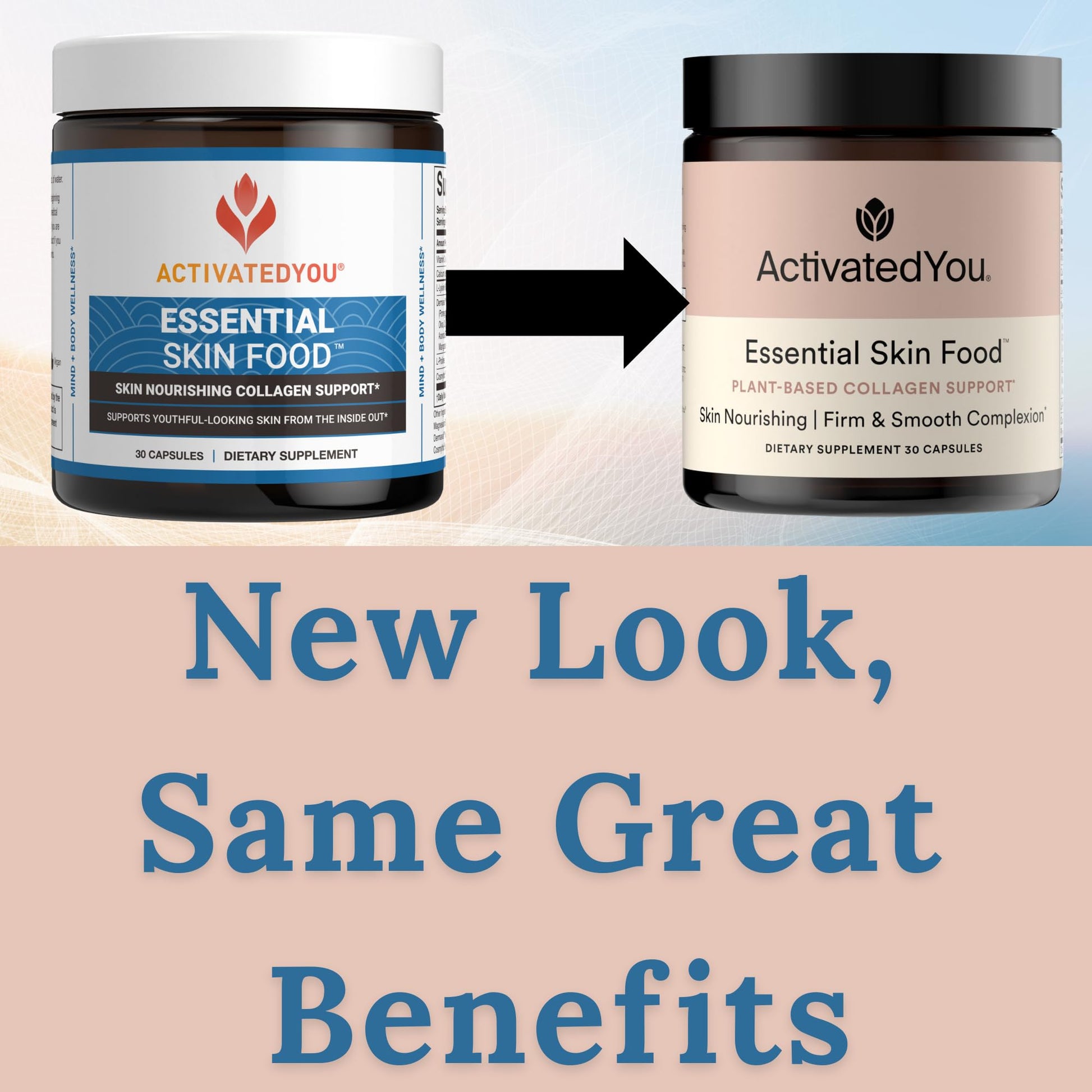 ACTIVATEDYOU Essential Skin Food, Advanced Skincare Collagen Elastin Support Supplement for Aging Skin, Helps Improve Appearance of Face Texture, Sagging w/Dermaval, Vitamin C (30 Count (Pack of 3)) ACTIVATEDYOU uk supplements