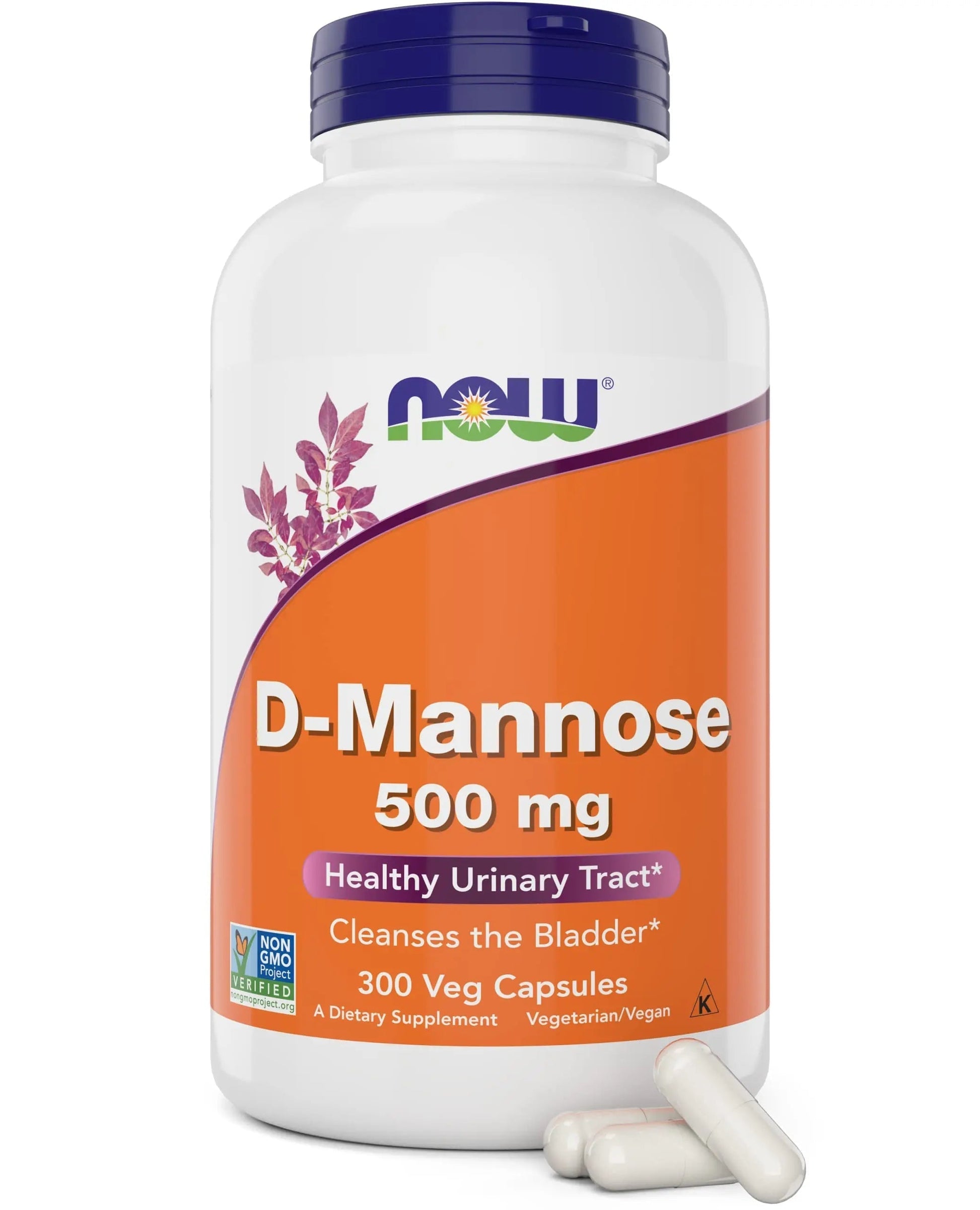 Now D-Mannose 500 mg, 300 Capsules - Vegan, Non GMO Supplement for Women and Men - Supports Healthy Urinary Tract, Cleanses The Bladder NOW Foods uk supplements