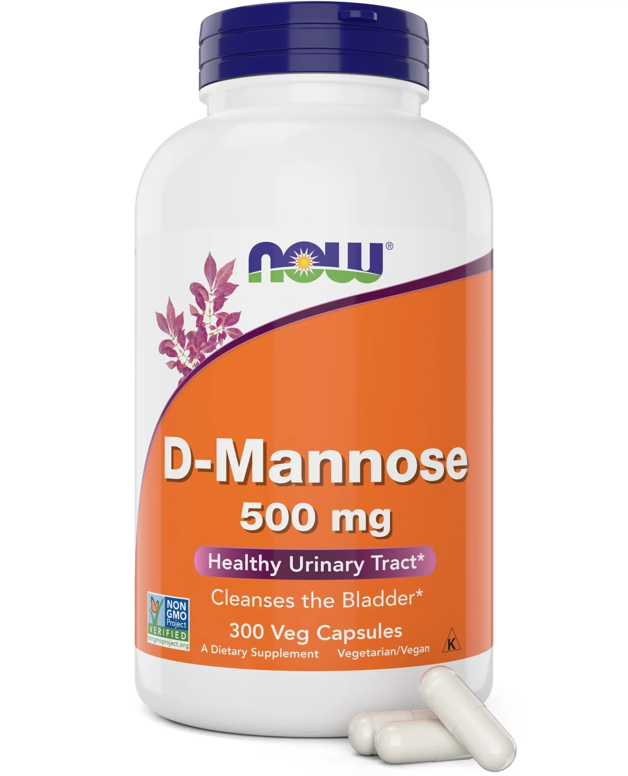Now D-Mannose 500 mg, 300 Capsules - Vegan, Non GMO Supplement for Women and Men - Supports Healthy Urinary Tract, Cleanses The Bladder NOW Foods uk supplements