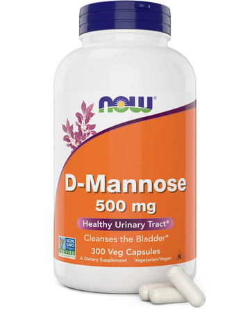 Now D-Mannose 500 mg, 300 Capsules - Vegan, Non GMO Supplement for Women and Men - Supports Healthy Urinary Tract, Cleanses The Bladder NOW Foods uk supplements