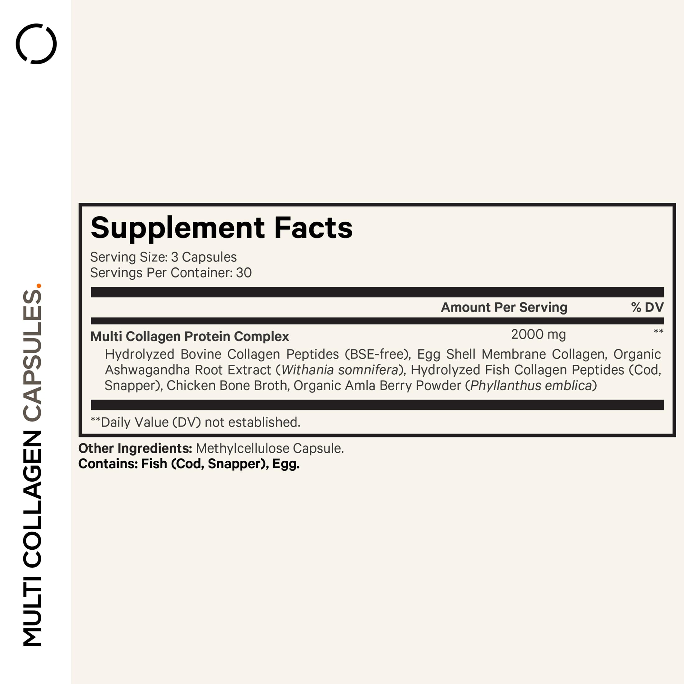 Codeage Multi Collagen Peptides Protein Capsules, 5 Collagen Types, Grass-Fed & Hydrolyzed Bovine Collagen Pills Supplement, Ashwagandha, Amla Berry Vitamins, Collagen Peptides - 90 Capsules Codeage uk supplements