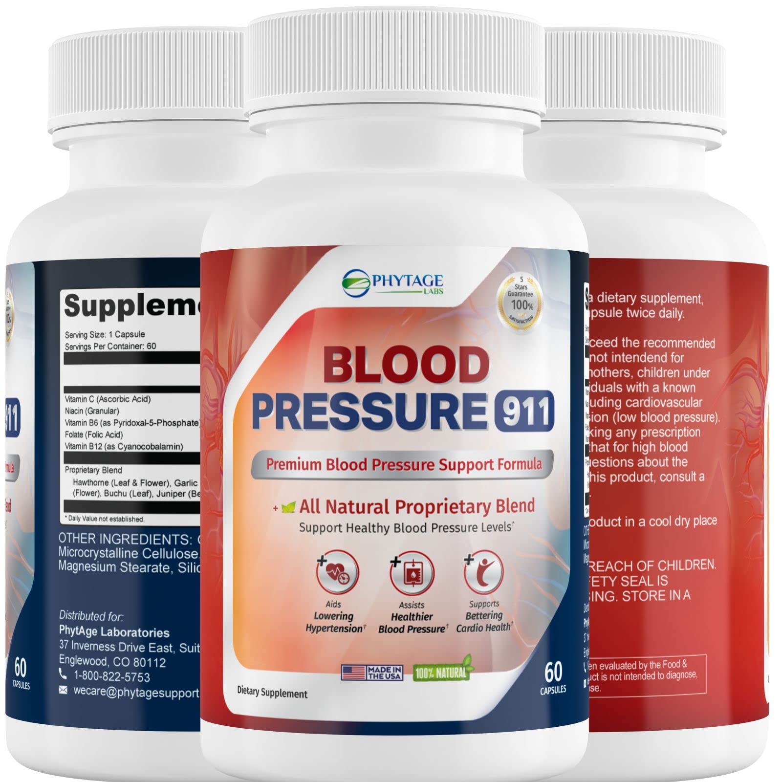 Phytage Labs Blood Pressure 911 Premium Supplement - BP Support Pills. 60 Capsules Phytage Labs uk supplements