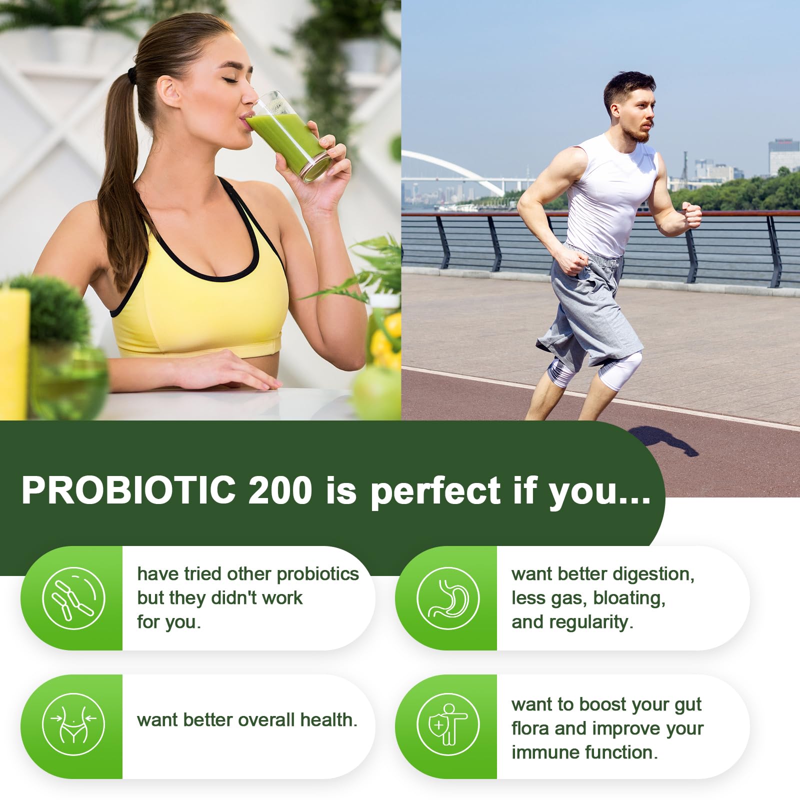 Probiotics for Women & Men, 200 Billion CFU 12 Strains with 3 Organic Prebiotics and Probiotics for Digestive Health Gut, Immune, Bloating & Gas, Energy, Overall Health, Shelf Stable - 2 Month Supply Cfuful uk supplements