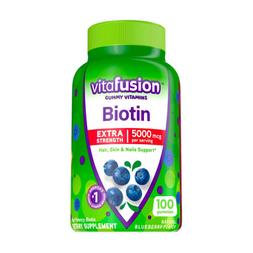 vitafusion Extra Strength Biotin Gummy Vitamins, Berry Flavored, 5,000 mcg Biotin Vitamins Vitafusion uk supplements