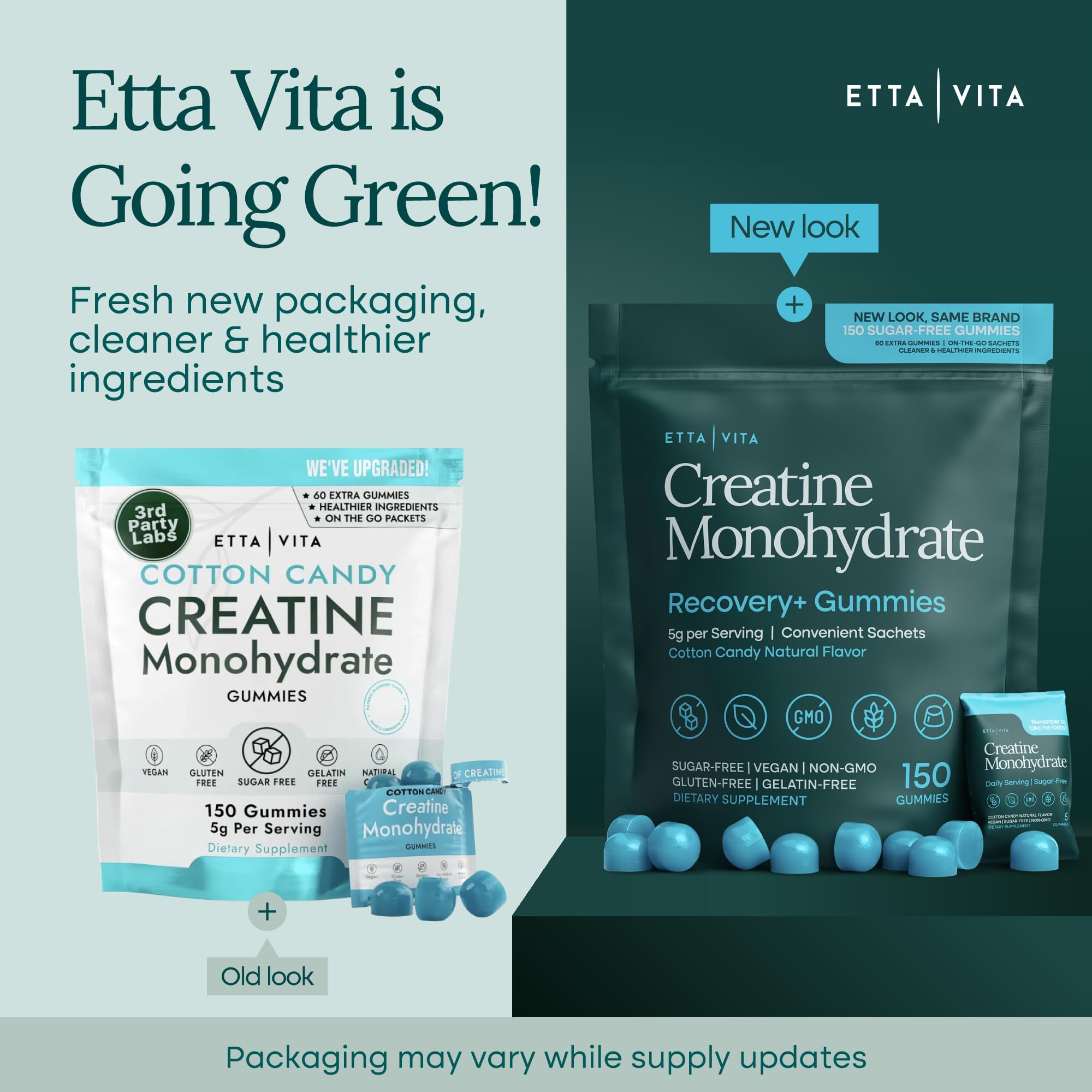 Sugar-Free Creatine Monohydrate Gummies (5g Per Packet) - Potent Creatine Gummies for Men & Women, Supplement for Muscle Support, Cognitive Function - Non-GMO, Gluten-Free, Mucuna Pruriens Etta Vita uk supplements