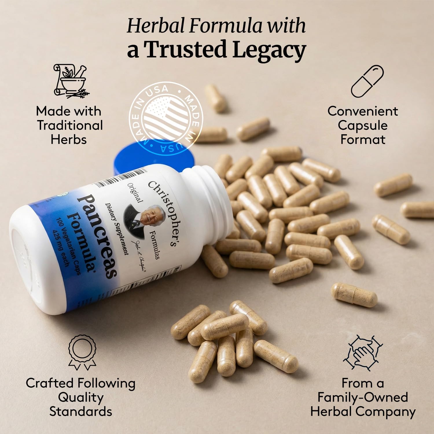 Christopher's Original Formulas Pancreas Formula - Pancreas Cleanse Detox & Repair - Probiotics for Digestive Health Christopher's Original Formulas uk supplements