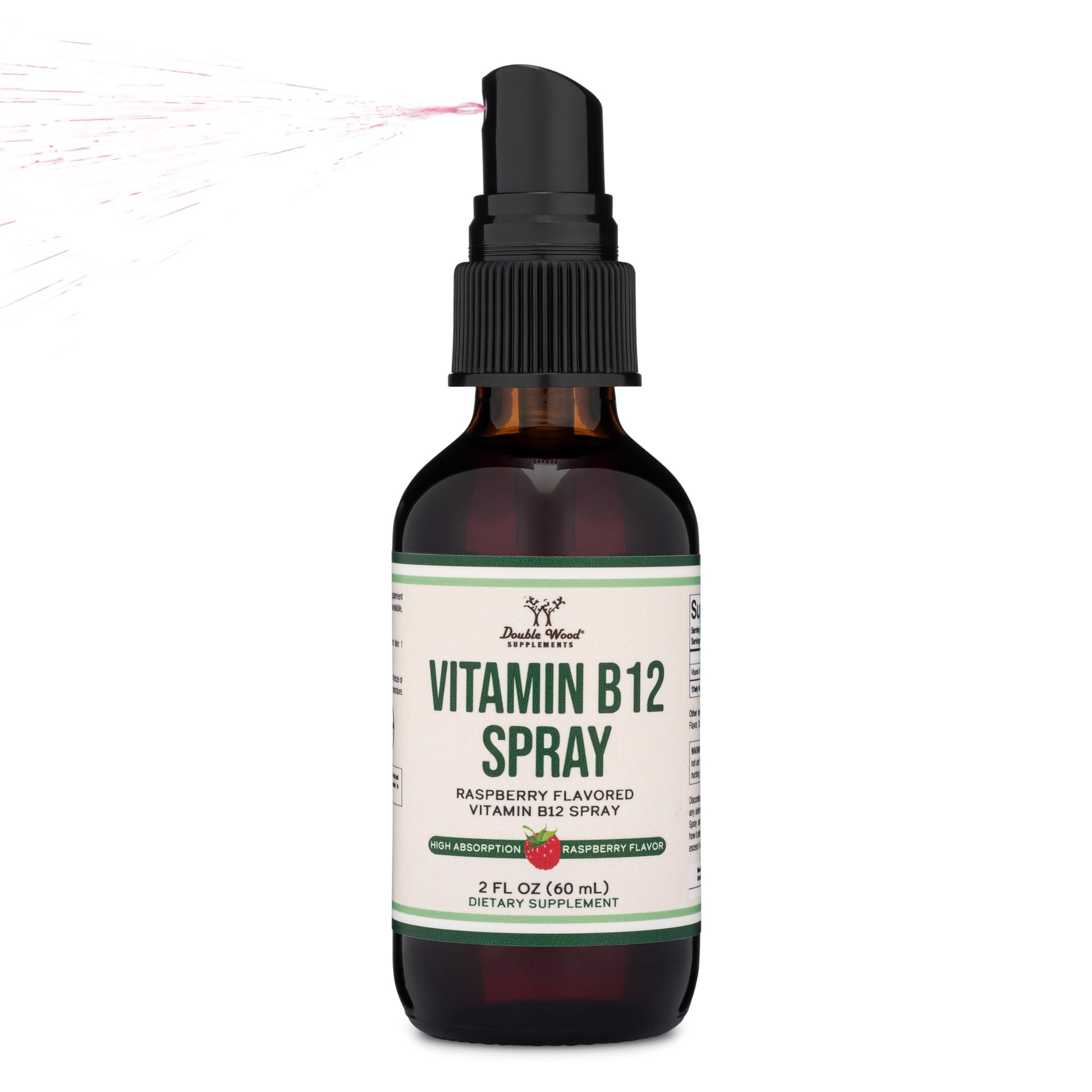 Vitamin B12 Sublingual Spray (2 Spray Dose of Vitamin 12 1000mcg, 3 Spray Serving Size Double Wood Supplements uk supplements