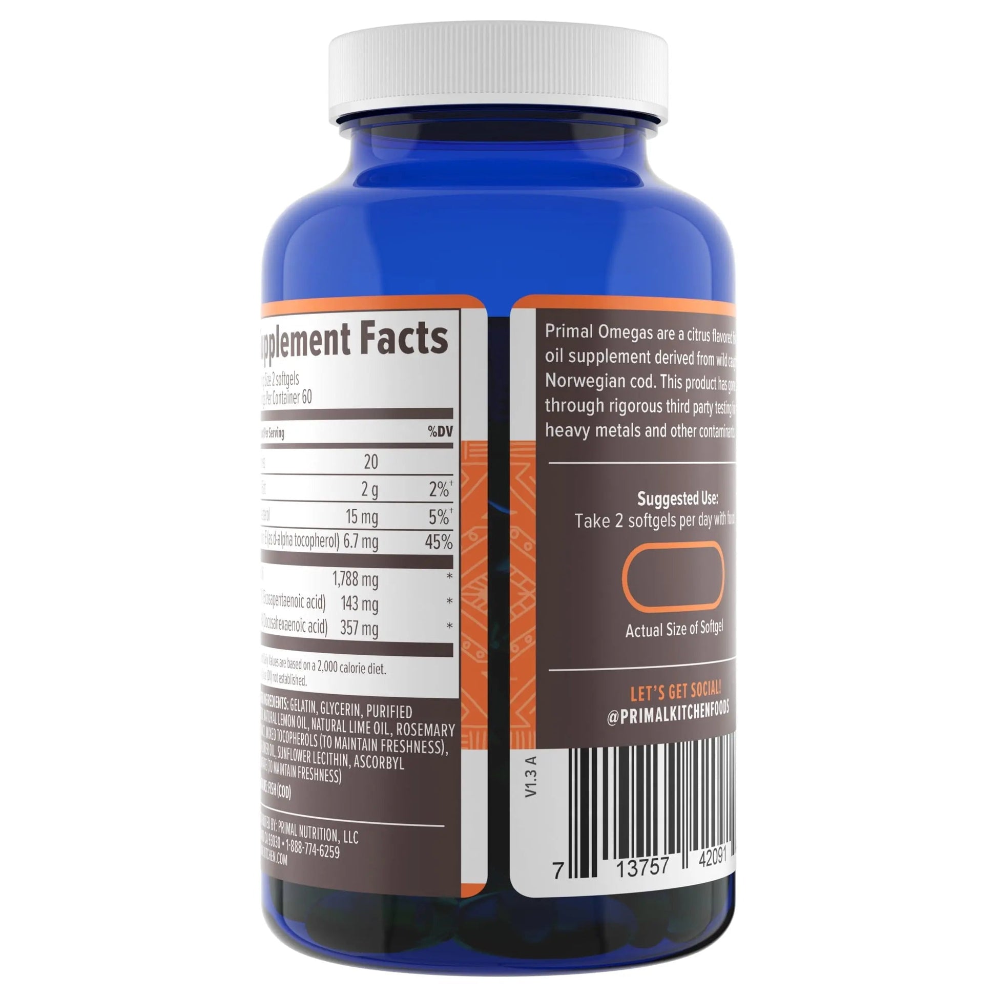 Primal Blueprint Primal Omegas, Omega-3 Fatty Acid Daily Supplement, 120 Count Primal Blueprint uk supplements