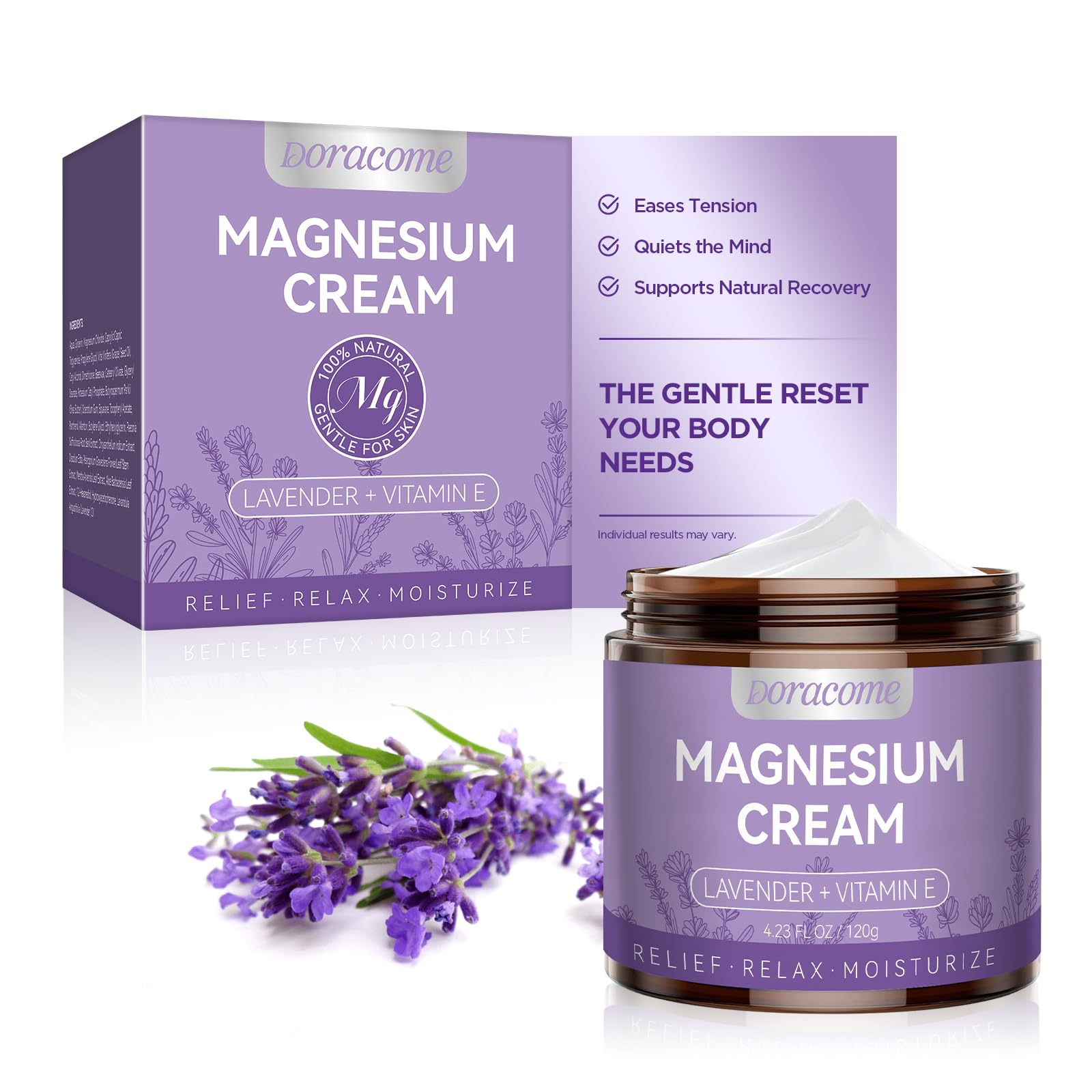 Natural Nighttime Magnesium Cream for Sleep & Pain Relief – Soothing Topical Magnesium Lotion for Leg Cramps & Muscle Relaxation, Apply to Legs or Feet Before Bed – Deep Hydration, 4.23 Fl Oz Doracome uk supplements