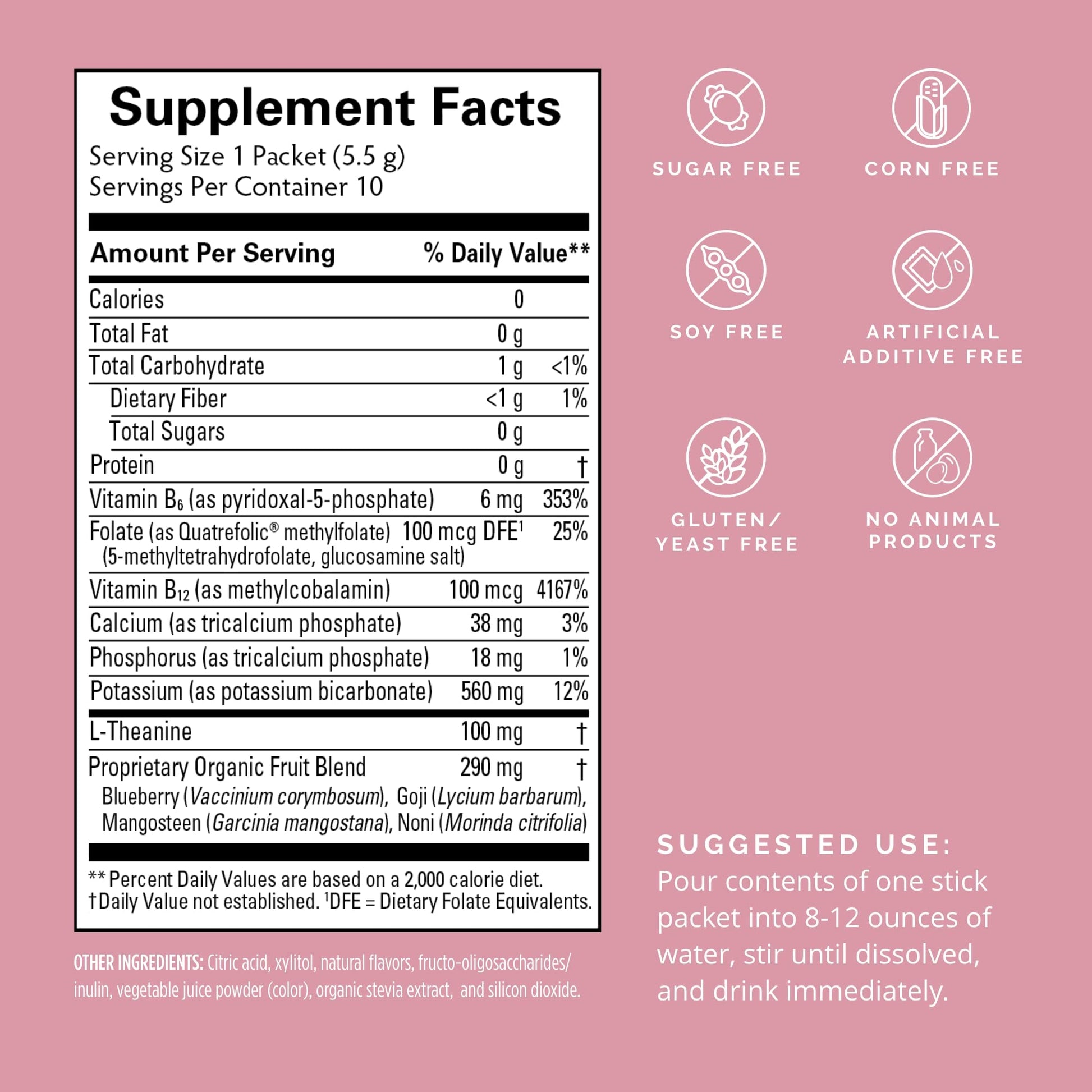 BRAINMD Dr Amen Brain Boost On The Go - 10 Packets, Berry Flavor - Nootropic Drink Powder, Promotes Focus, Clarity & Mental Energy - Caffeine Free, Gluten Free - 10 Servings BRAINMD uk supplements