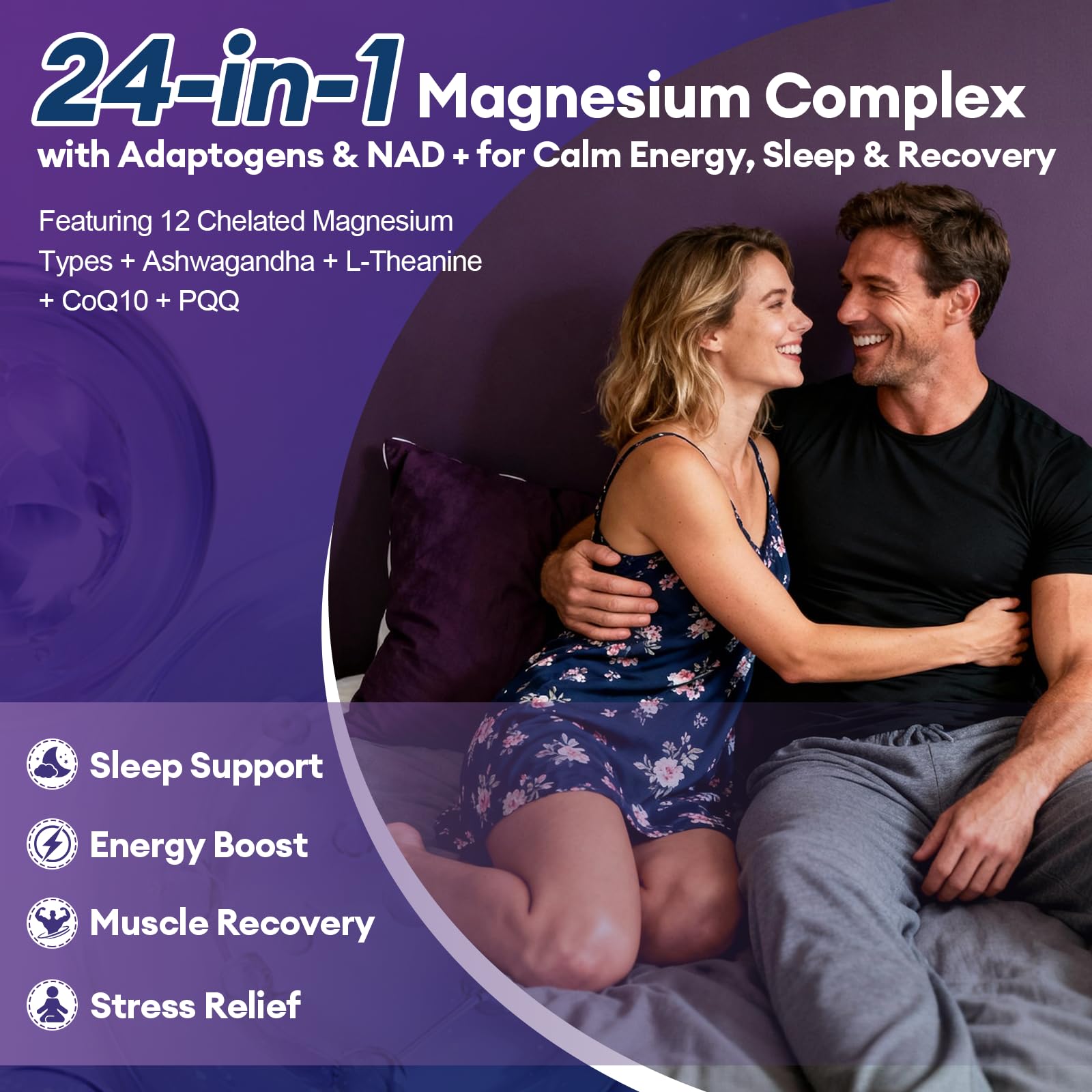 Migcopat Magnesium Complex w/Magnesium Glycinate, Malate, Citrate | 24-in-1 Magnesium Supplement w/Ashwagandha, L-Theanine & NAD+ | Supports Calm, Energy, Muscle & Sleep | Non-GMO, 120 Vegan Caps Migcopat uk supplements