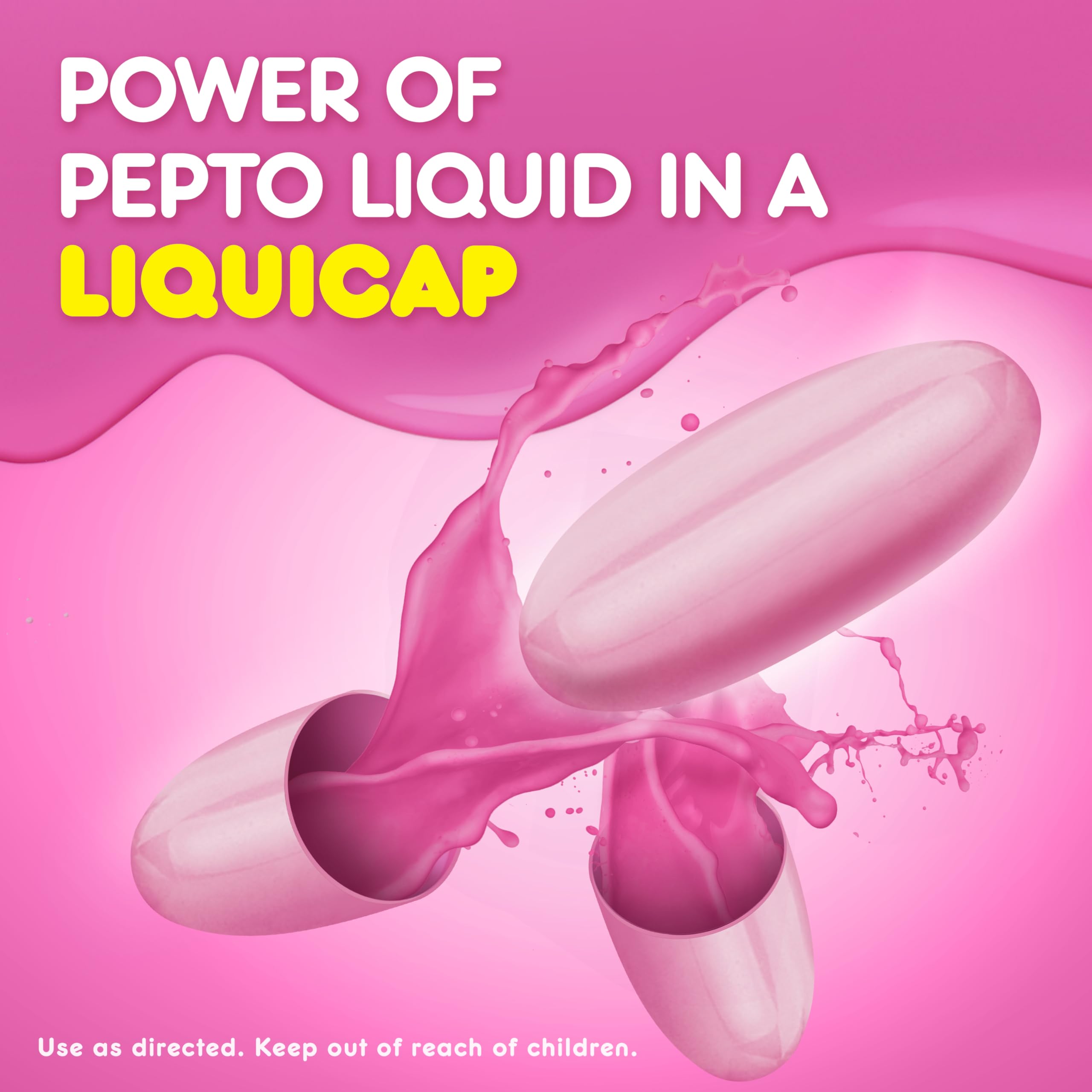 Pepto Bismol Liquicaps, Upset Stomach Relief, Nausea Relief, Heartburn Relief, Indigestion Relief, Anti Diarrhea Medication for Adults - 5 Symptom Fast Relief, No Flavor, 48 ct Pepto Bismol uk supplements