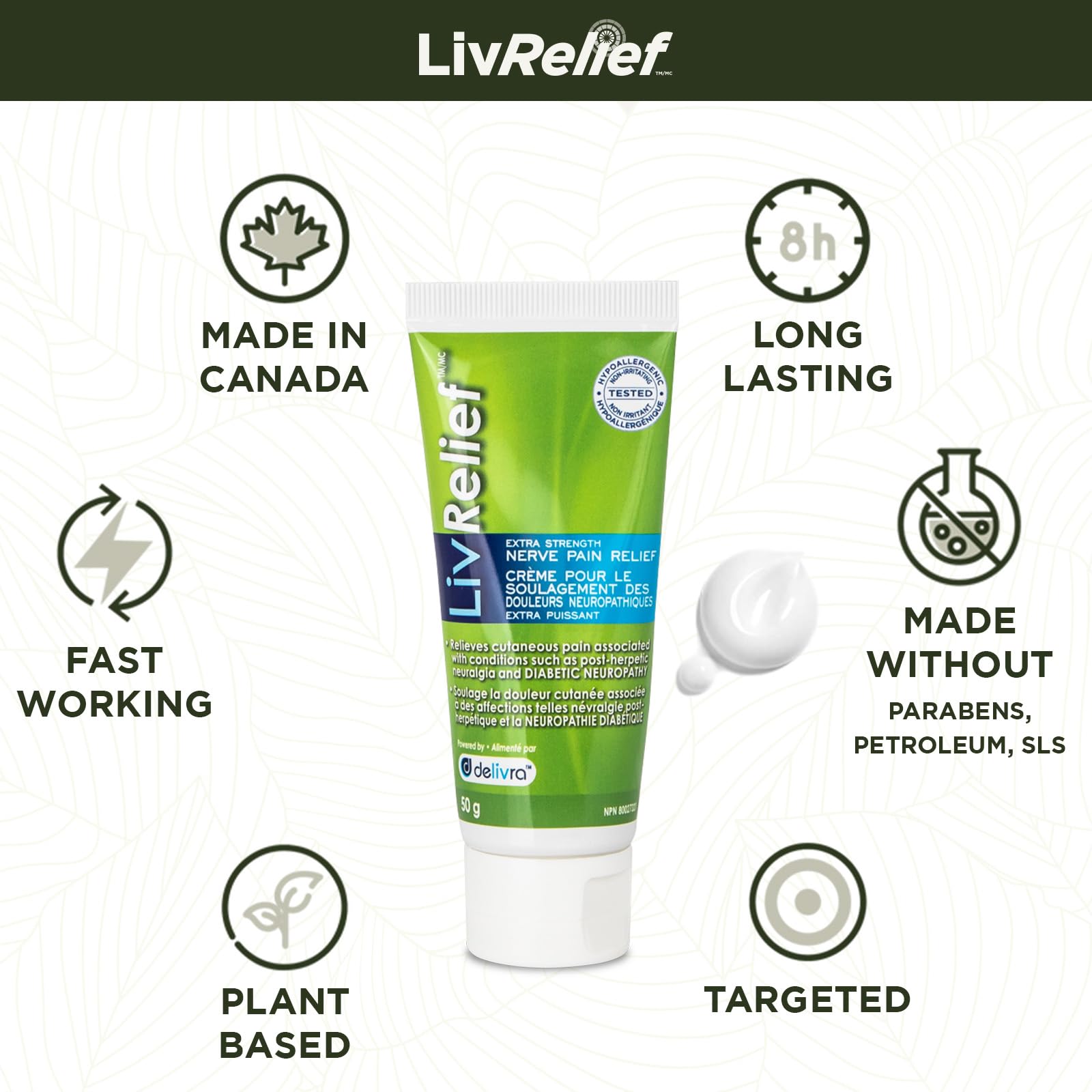 LivRelief Nerve Pain Relief Extra Strength - 50g LivRelief uk supplements