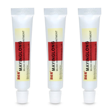 Mayinglong Musk Hemorrhoids Ointment (3 x 10g Tubes), 30g - Maximum Strength Formula for Hemorrhoidal Fast Relief, Soothes Itching, Burning & Discomfort - Fast-Acting Treatment to Shrink Swelling Mayinglong uk supplements