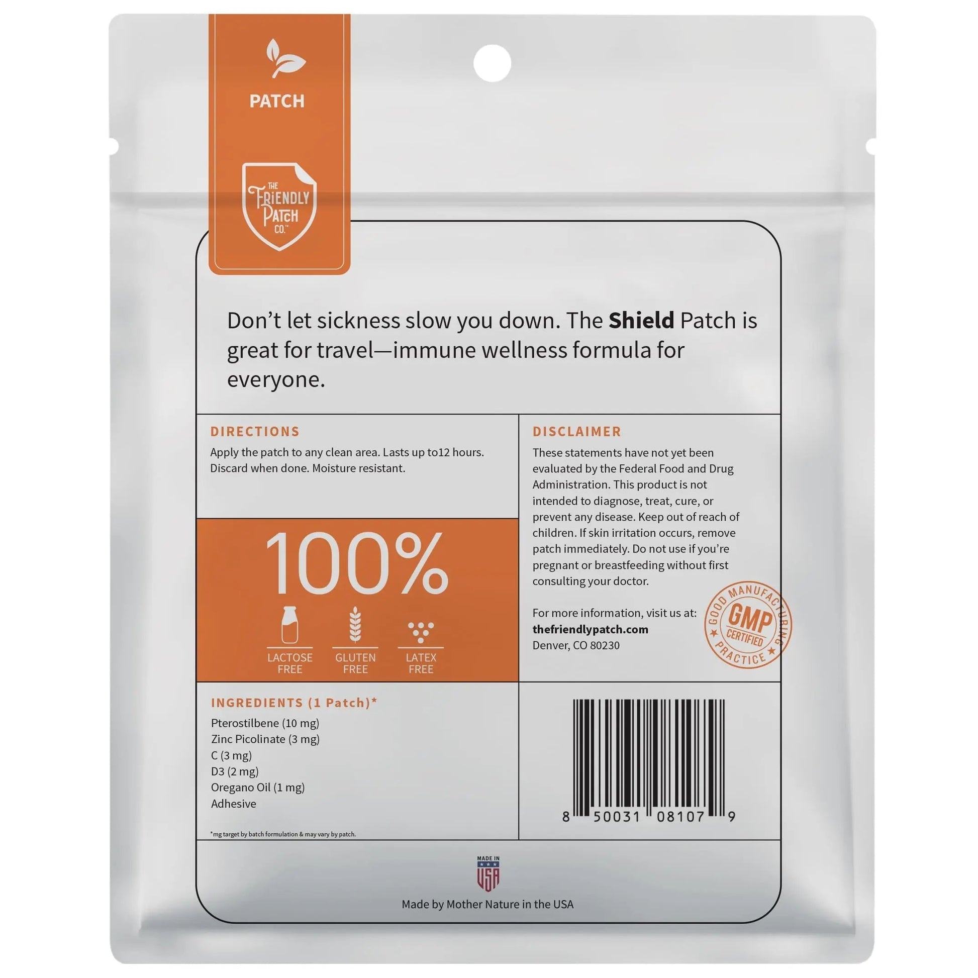 The Friendly Patch Shield Immunity Support Patch | Wearable Immune Boosters for Adults with Vitamin D3, C and Zinc The Friendly Patch CO. uk supplements