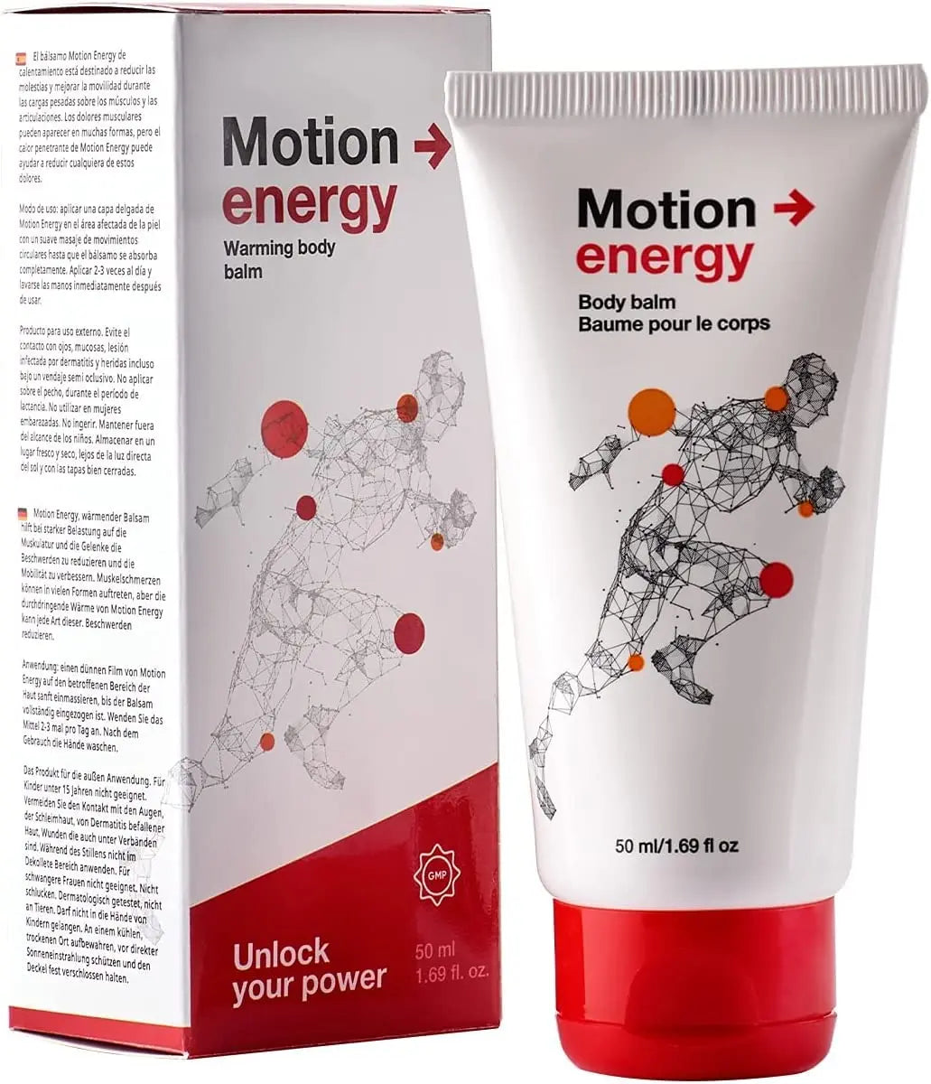 Motion Energy - Body Balm | Eucalyptus, Rosemary, Cinnamon Essential Oils & Ginger | 50 ml | 1 Pack Motion Energy uk supplements
