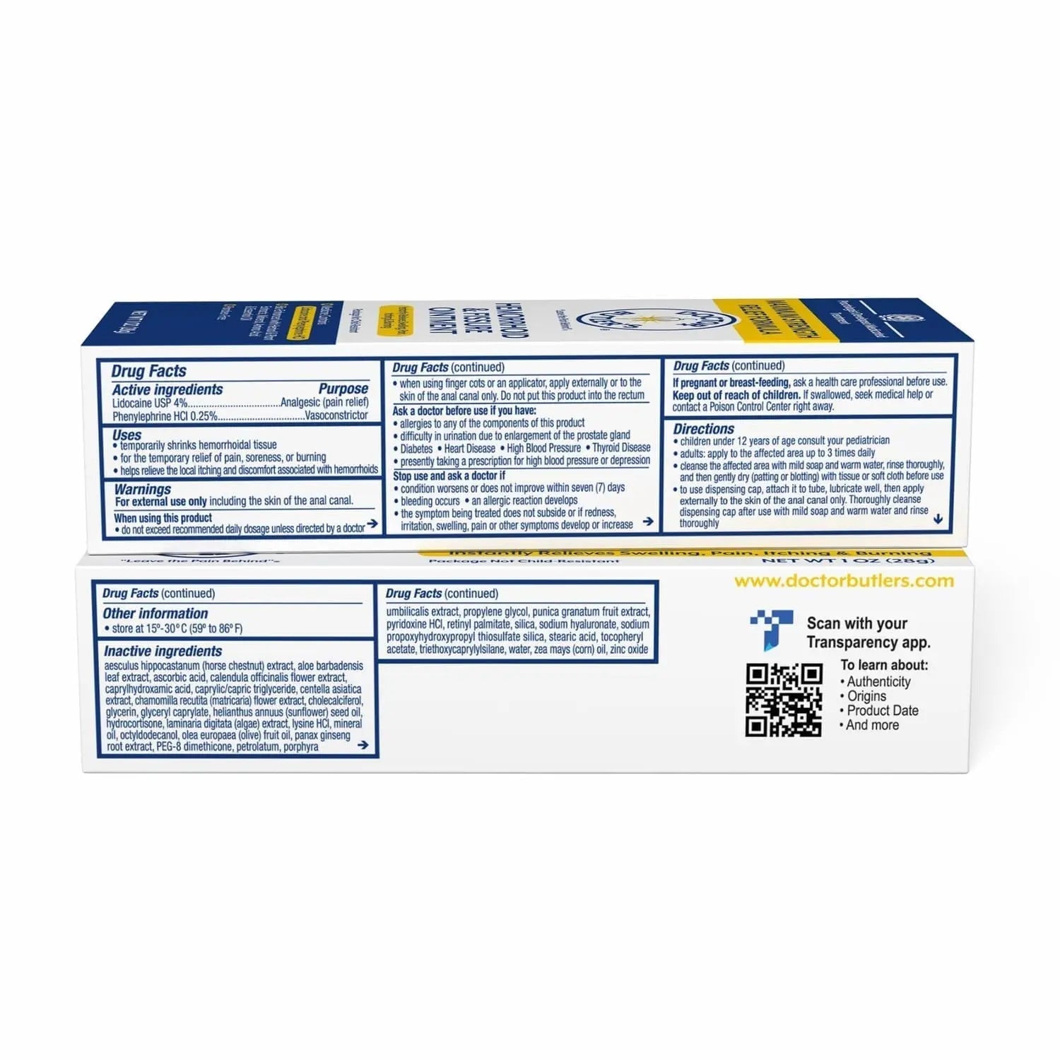 Doctor Butler’s Hemorrhoid & Fissure Ointment – Hemorrhoid Treatment and Hemorrhoid Cream with Lidocaine and Phenylephrine HCI for Fast Acting Relief of Pain, Swelling, Discomfort, and Itching (1 oz.) Doctor Butler's uk supplements