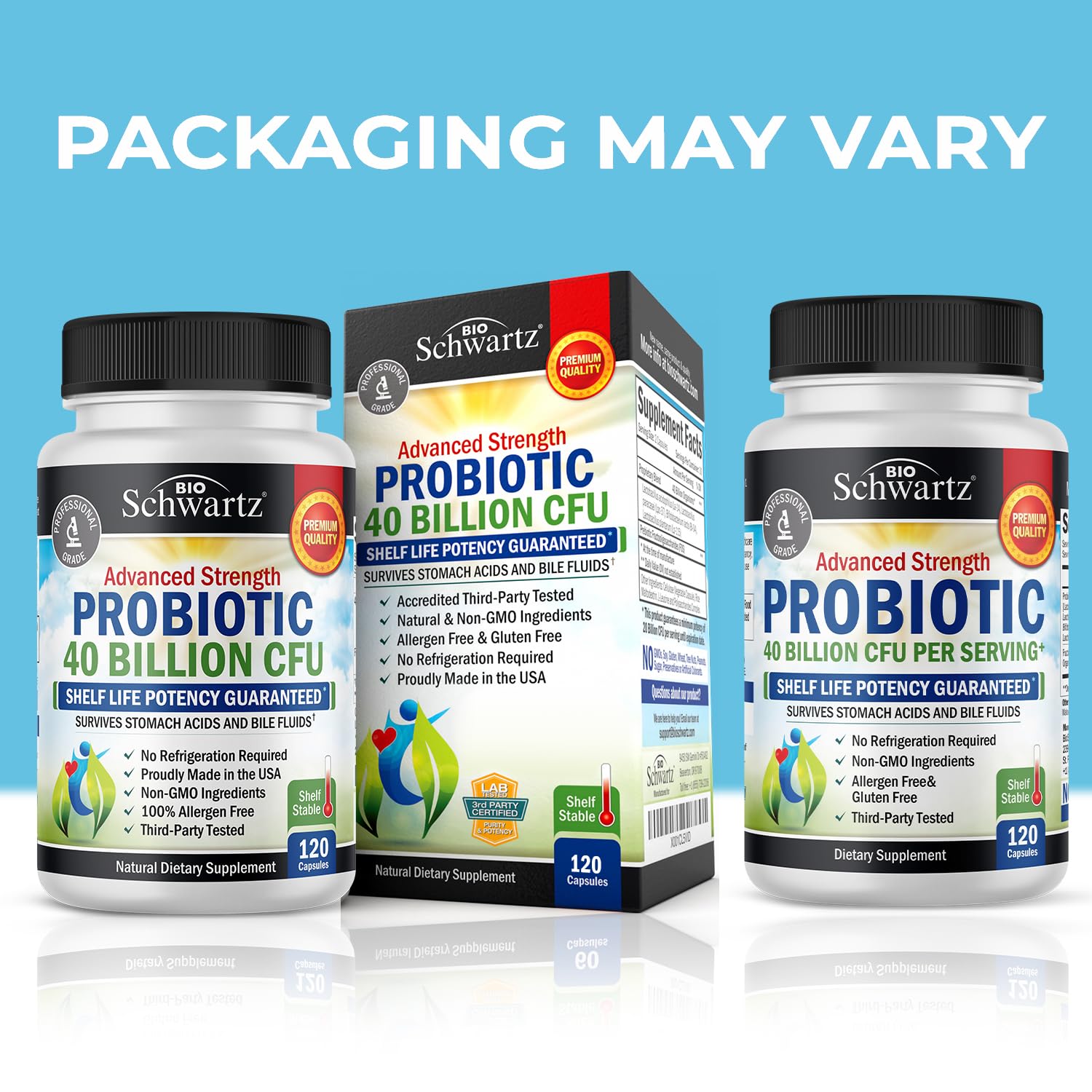 Daily Probiotic Supplement 40 Billion CFU - Gut Health Complex with Astragalus BioSchwartz uk supplements