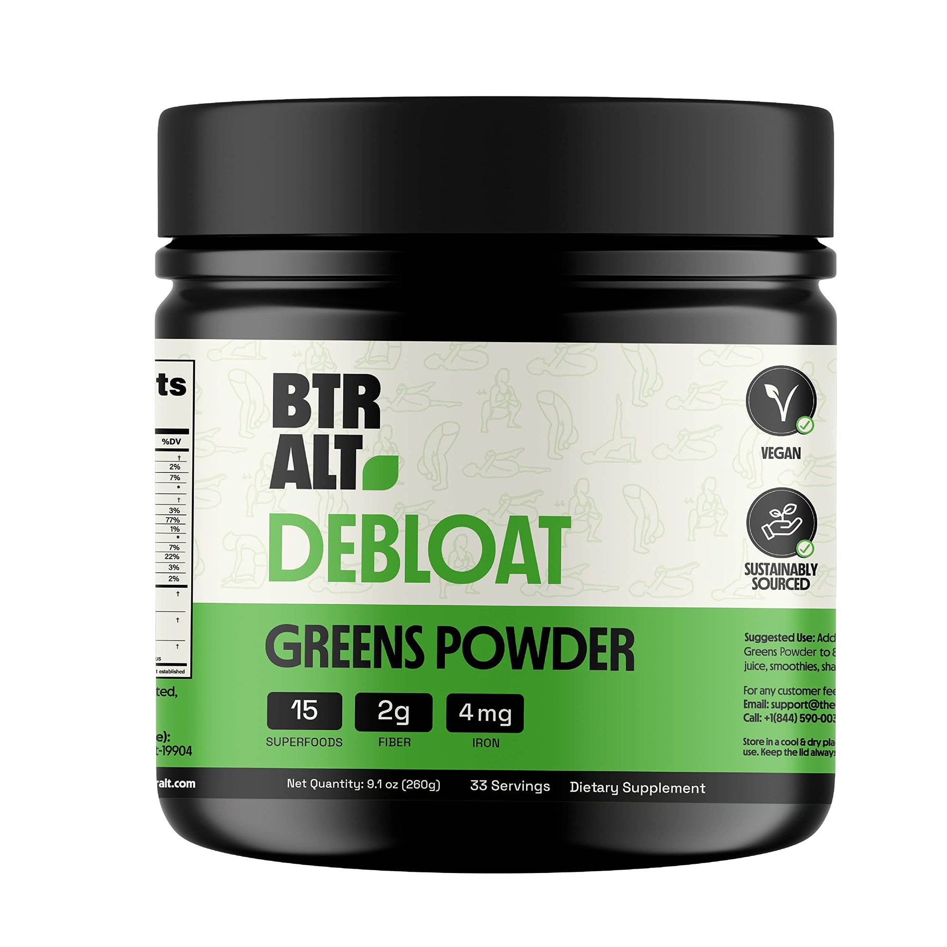 Better Alt Greens Powder, Helps Reduce Bloating, 15 Super Greens- Blend of Spirulina Better Alt uk supplements