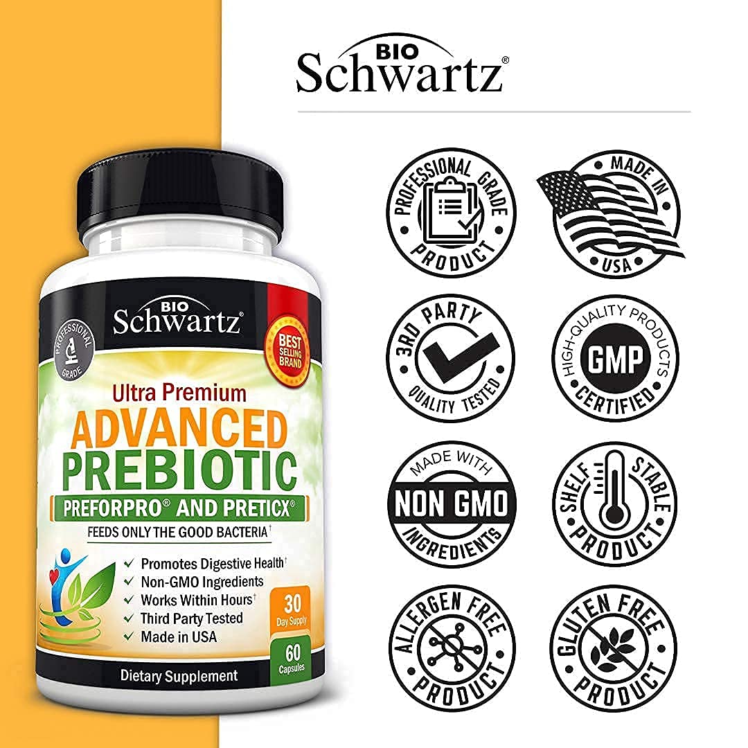 Prebiotics for Advanced Gut Health - Immune System Support & Dietary Fiber BioSchwartz uk supplements