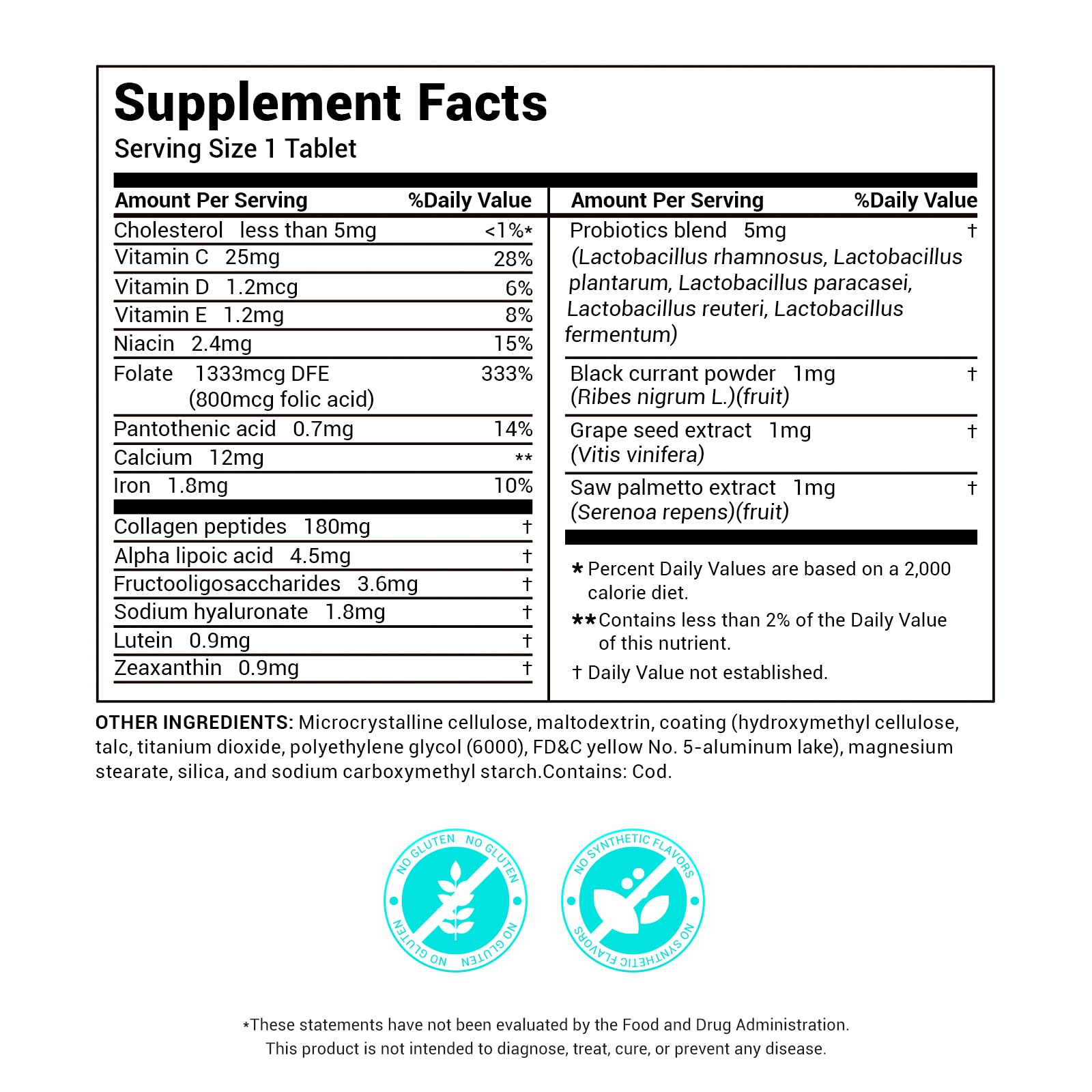 DrBioCare Collagen Peptides for Women, Beauty Vitamin & Mineral Supplement,Contains Vitamin D3, Probiotics for Women & Collagen Peptides,Vitamin B Complex,Vitamin E 180 Tablets DrBioCare uk supplements