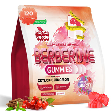 2000mg Liposomal Berberine Supplement Gummies | High Potency Berberine HCI Activates AMPK with Ceylon Cinnamon | Advanced Absorption | Zero Sugar Mixed-Berry | 120 Count Myrtaverde uk supplements