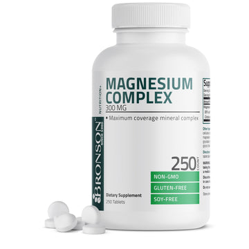Bronson Triple Magnesium Complex Maximum Coverage 300mg - Non-GMO Formula, 250 Tablets Bronson uk supplements