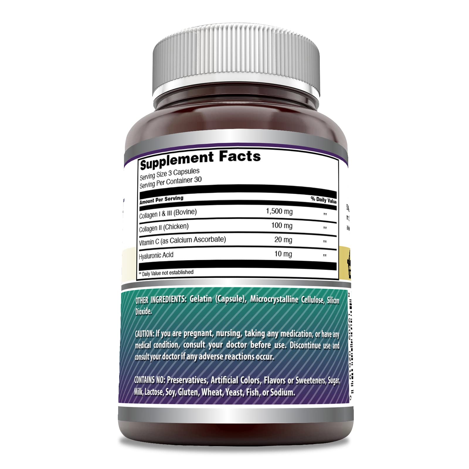 Amazing Formulas Advanced Collagen Supplement | Collagen Type I, II & III with Vitamin C & Hyaluronic | 1600 Mg Per Serving | 90 Capsules | Non-GMO | Gluten-Free | Made in USA Amazing Nutrition uk supplements