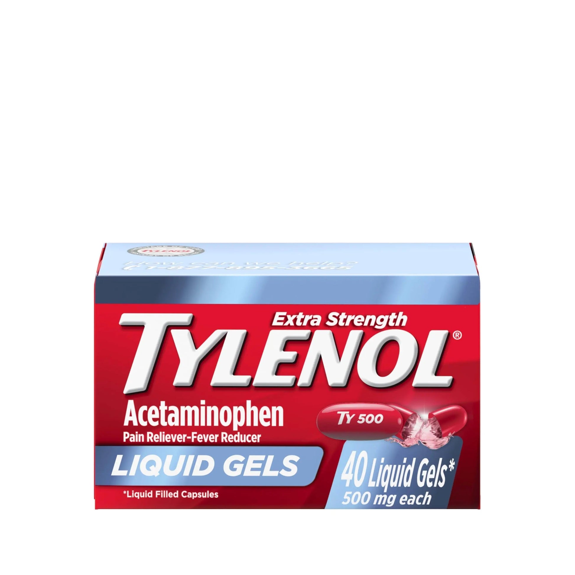 Tylenol Extra Strength Liquid Gels, Fast, Strong Pain Relief, Fever Reducer for Adults with 500 mg Acetaminophen, Fast-Acting Liquid Gel Capsules for Headaches & Minor Pain Relief, 40 Count Tylenol uk supplements