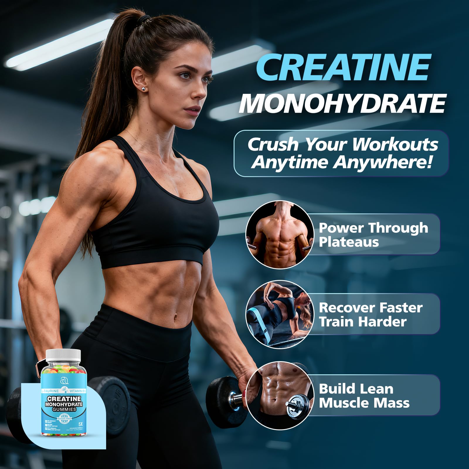 DRZIHOOCH Creatine Gummies for Women & Men - Creatine Monohydrate Gummies Tasty Chewable Supplement, Muscle Support & Energy Boost (2 Pack) DRZIHOOCH uk supplements
