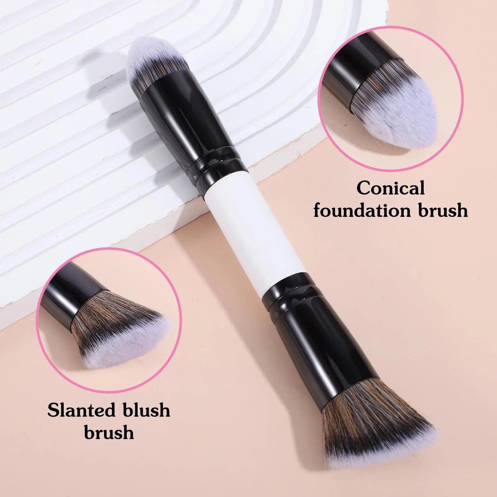 KFHENSOM 4PCS Foundation Contour Conceal Brush Set Dual-Ended Makeup Brushes Set Professional Powder Blush Concealer Eyeshadow Kabuki Foundation Brush Kit for Liquid Loose Powder Cream KFHENSOMR uk supplements