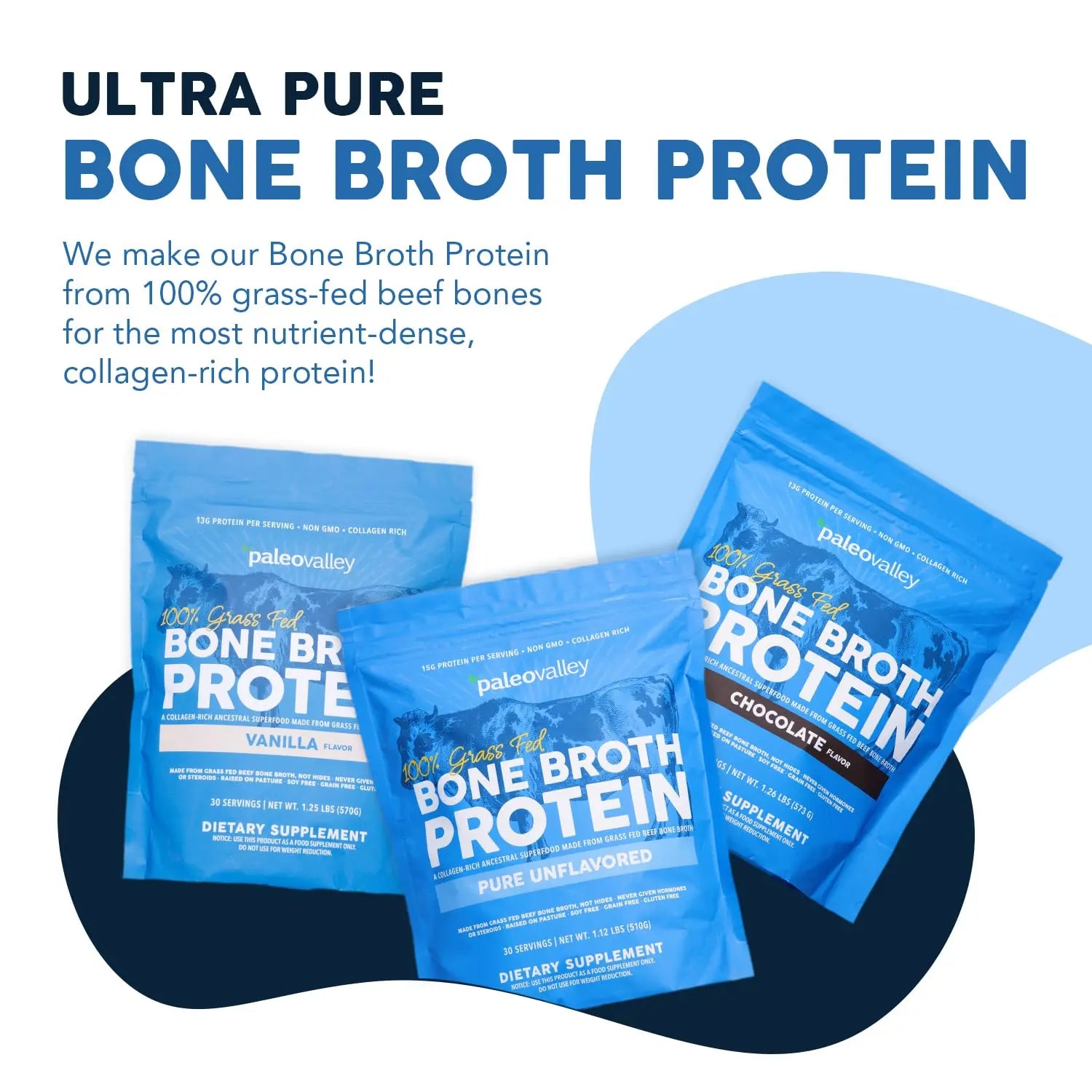 Paleovalley 100% Grass Fed Beef Bone Broth Protein Powder - Rich in Collagen Peptides for Hair, Skin, Gut Health, Bone and Joint Support Paleovalley uk supplements