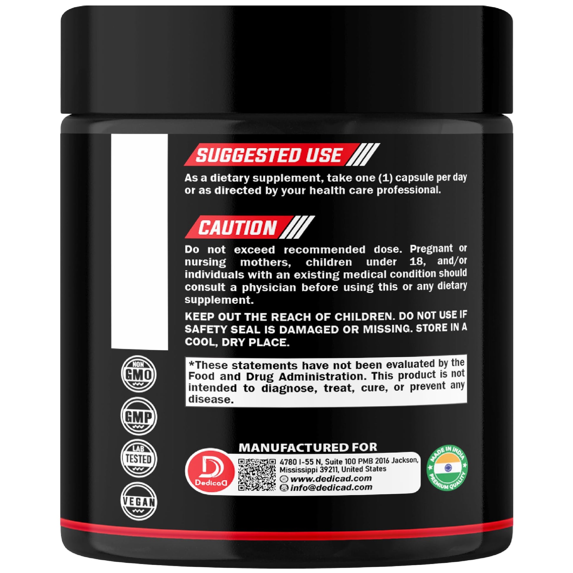 DEDICAD Akkermansia Probiotic for Increases GLP-1 - Contains Inulin, Bacillus Coagulans, Lactobacillus Acidophilus & Chromium - 60 Days Supply - 60 Capsules DEDICAD uk supplements