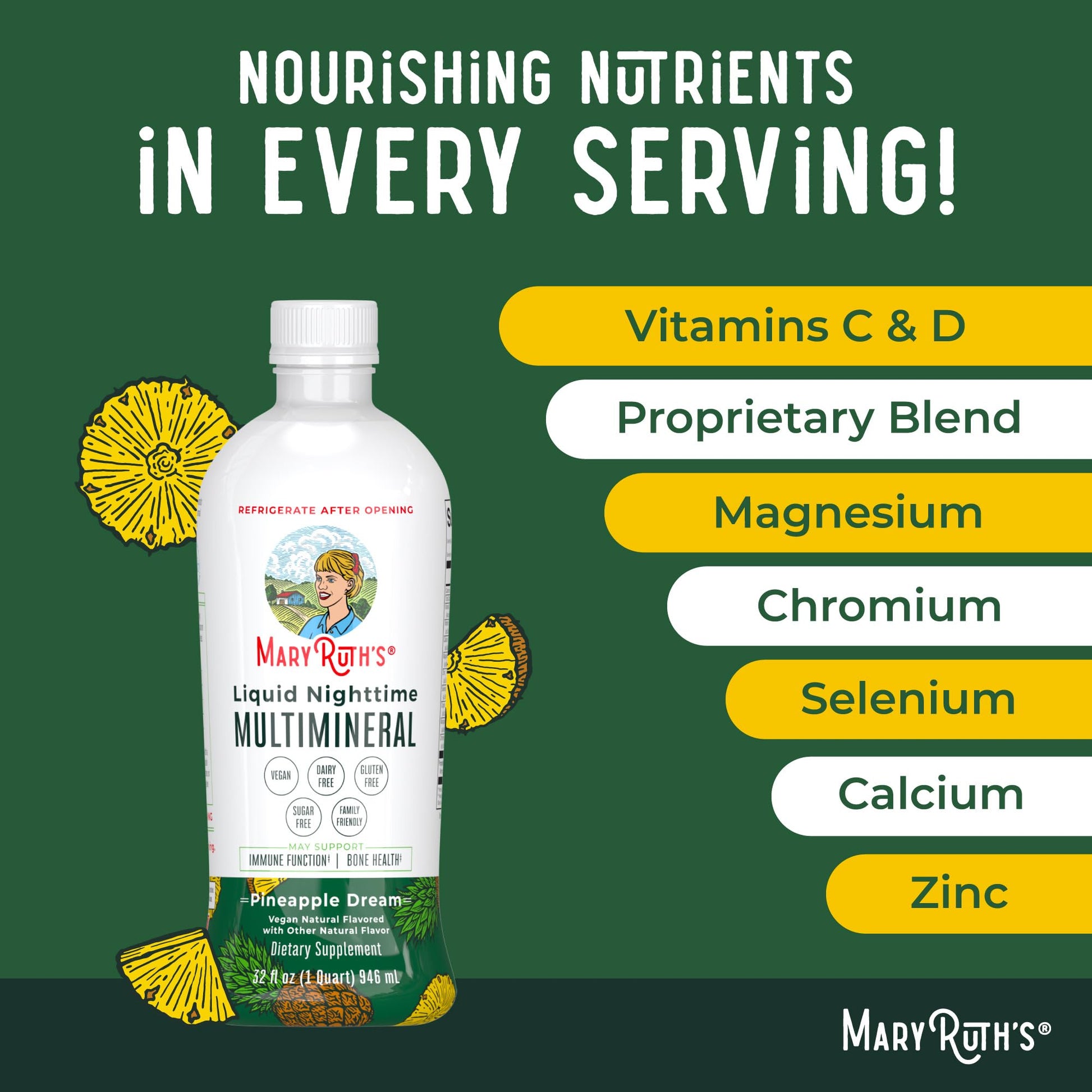 MaryRuth Organics Liquid Nighttime Multimineral | NO Melatonin | Magnesium Citrate | Calcium | Zinc | Vitamin D3| Available in 4 Flavors | Vegan | Sugar Free | Gluten Free | 32 Oz MARYRUTH'S uk supplements