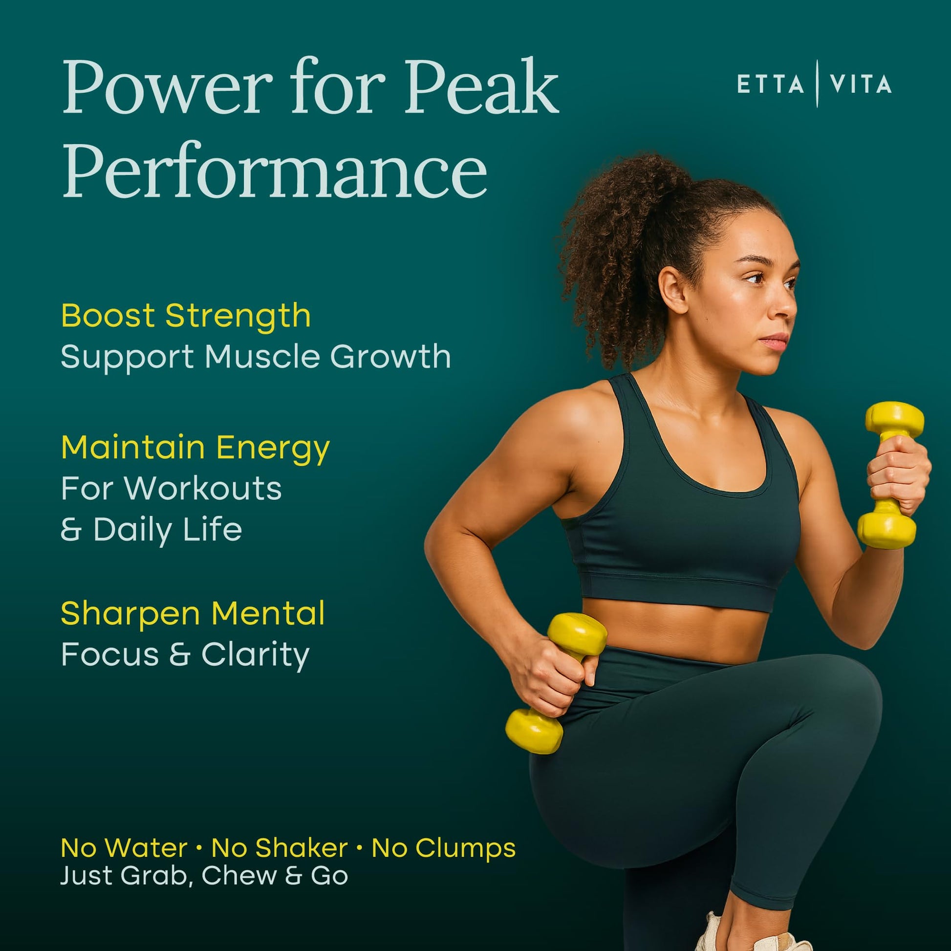 Sugar-Free Creatine Monohydrate Gummies 5gram per Serving, Potent Creatine Gummies for Women & Men, Supplement for Muscle Support, Cellular Energy & Cognitive Function [Lemon Drops Candy Flavor] Etta Vita uk supplements