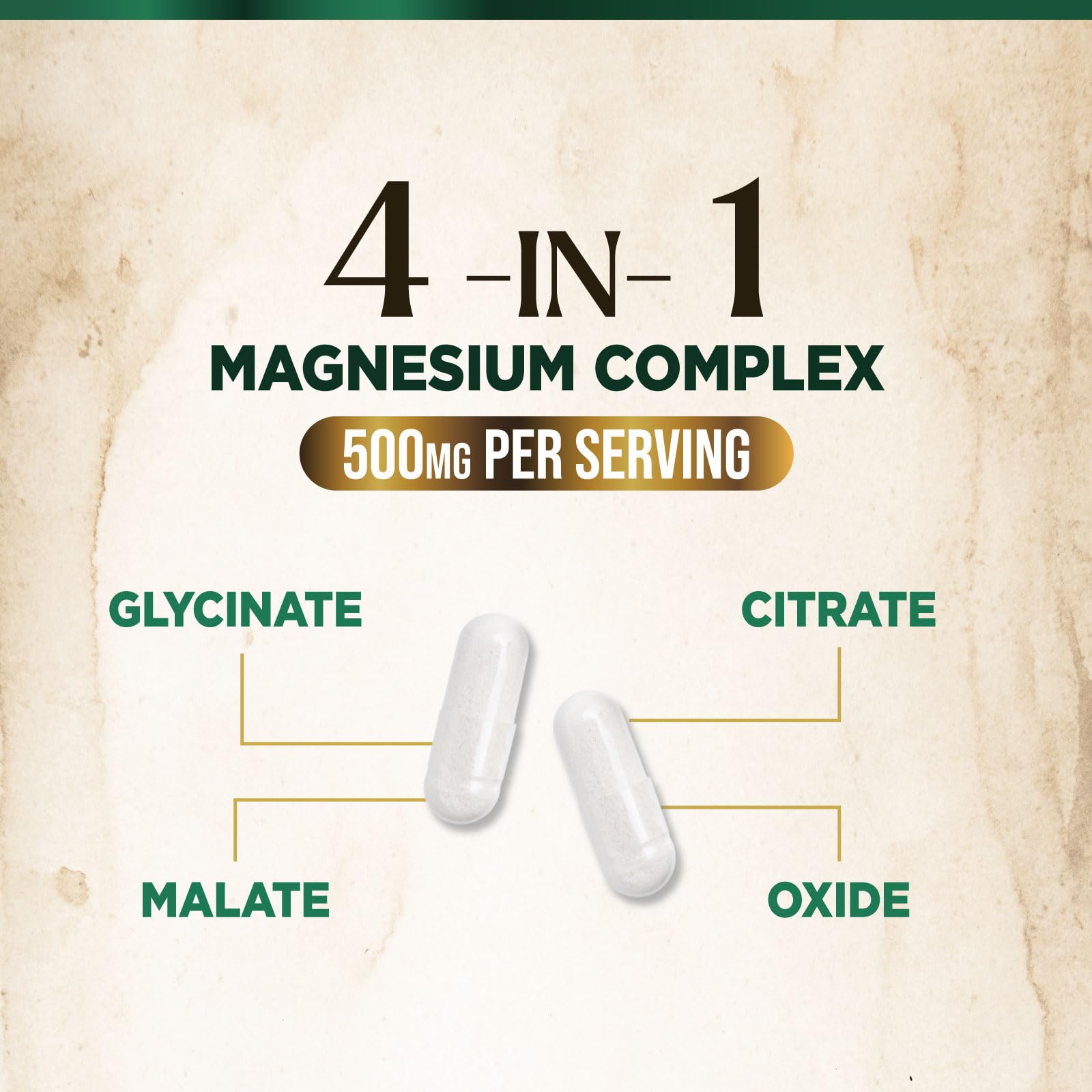 Magnesium Complex Supplement - Magnesium 500mg Per Serving - High Absorption Blend of Glycinate, Citrate, Malate, Oxide - Supports Sleep, Muscle, Bone, Heart Health - Bottled in USA - 60 Capsules Nature's Peak uk supplements