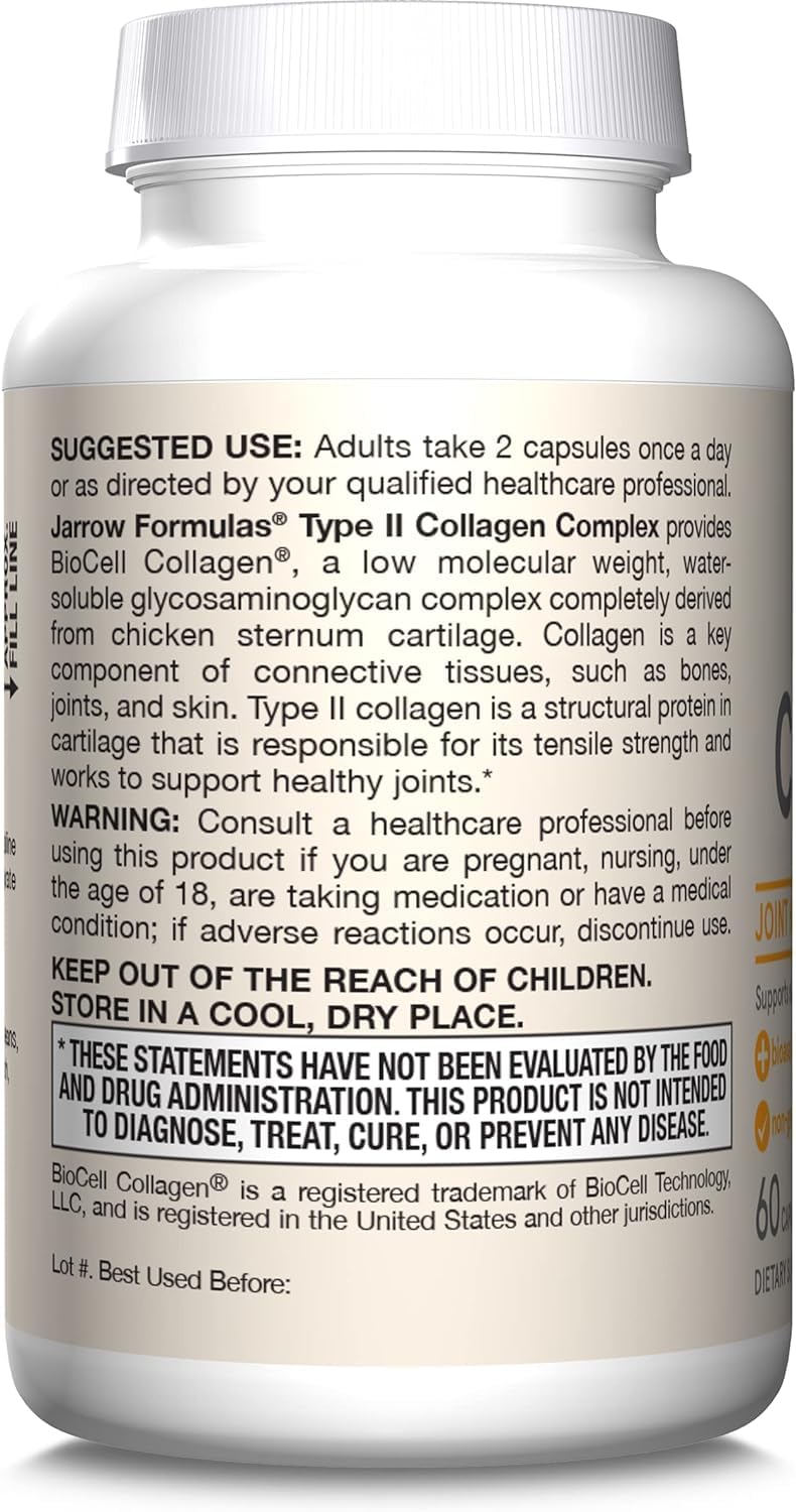 Jarrow's Type II Collagen Complex (Type 2 Collagen), 60 Capsules, Lab-Tested Tudor uk supplements