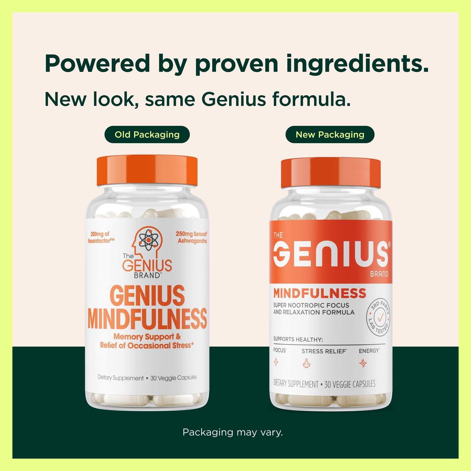The Genius Brand Genius Mindfulness - Brain Health Supplement - Supports Healthy Mindsets - Calm, Energy, Memory & Focus Support - Ashwagandha, NeuroFactor & More - 30 Veggie Pills The Genius Brand uk supplements