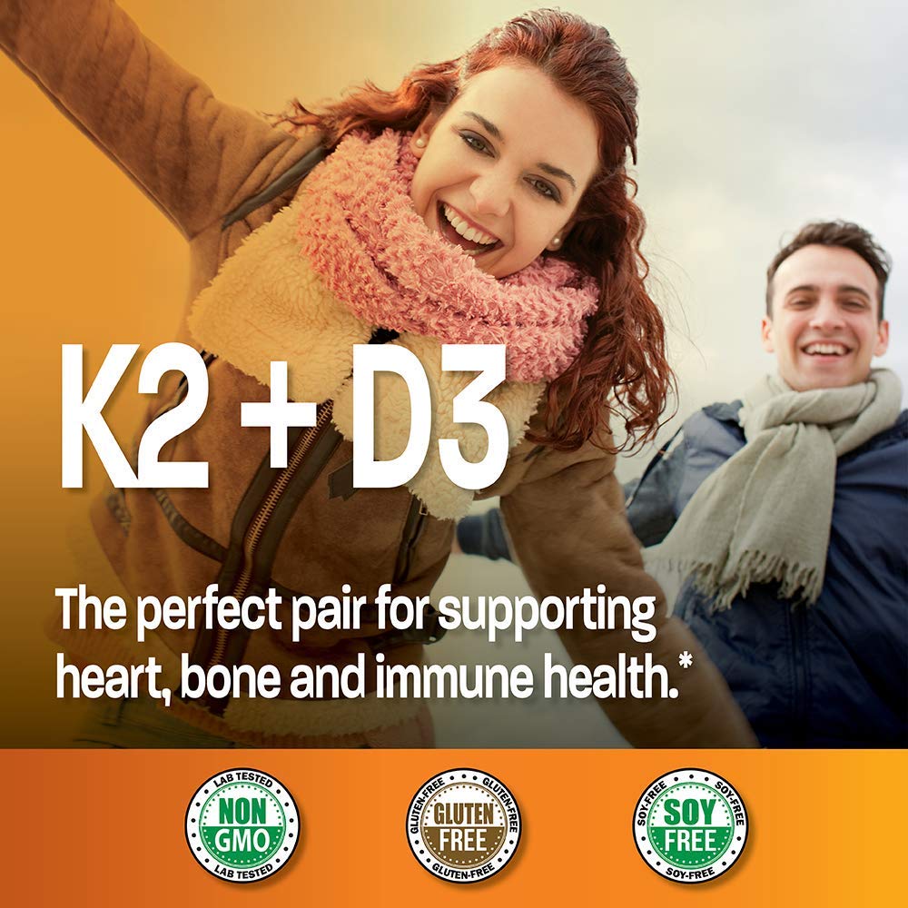 Bronson Vitamin K2 (MK7) with D3 Supplement Non-GMO Formula 5000 IU Vitamin D3 Bronson uk supplements