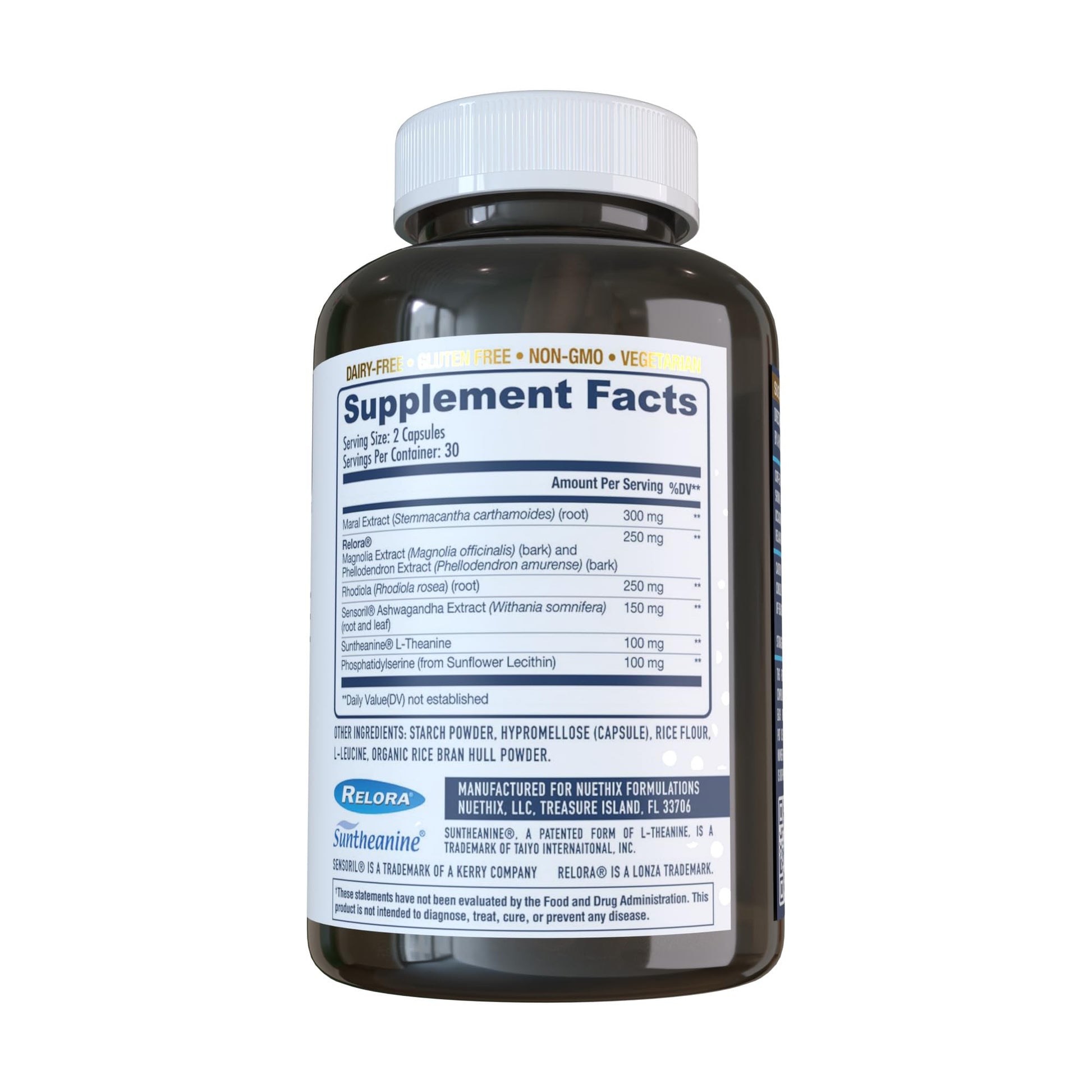 NuEthix Formulations Cort-Eaze - Cortisol Supplement - Health Support Supplement with Ashwagandha, L-Theanine & Rhodiola Rosea - Relaxation and Deep Sleep, 60 Capsules, 30 Servings NuEthix Formulations uk supplements