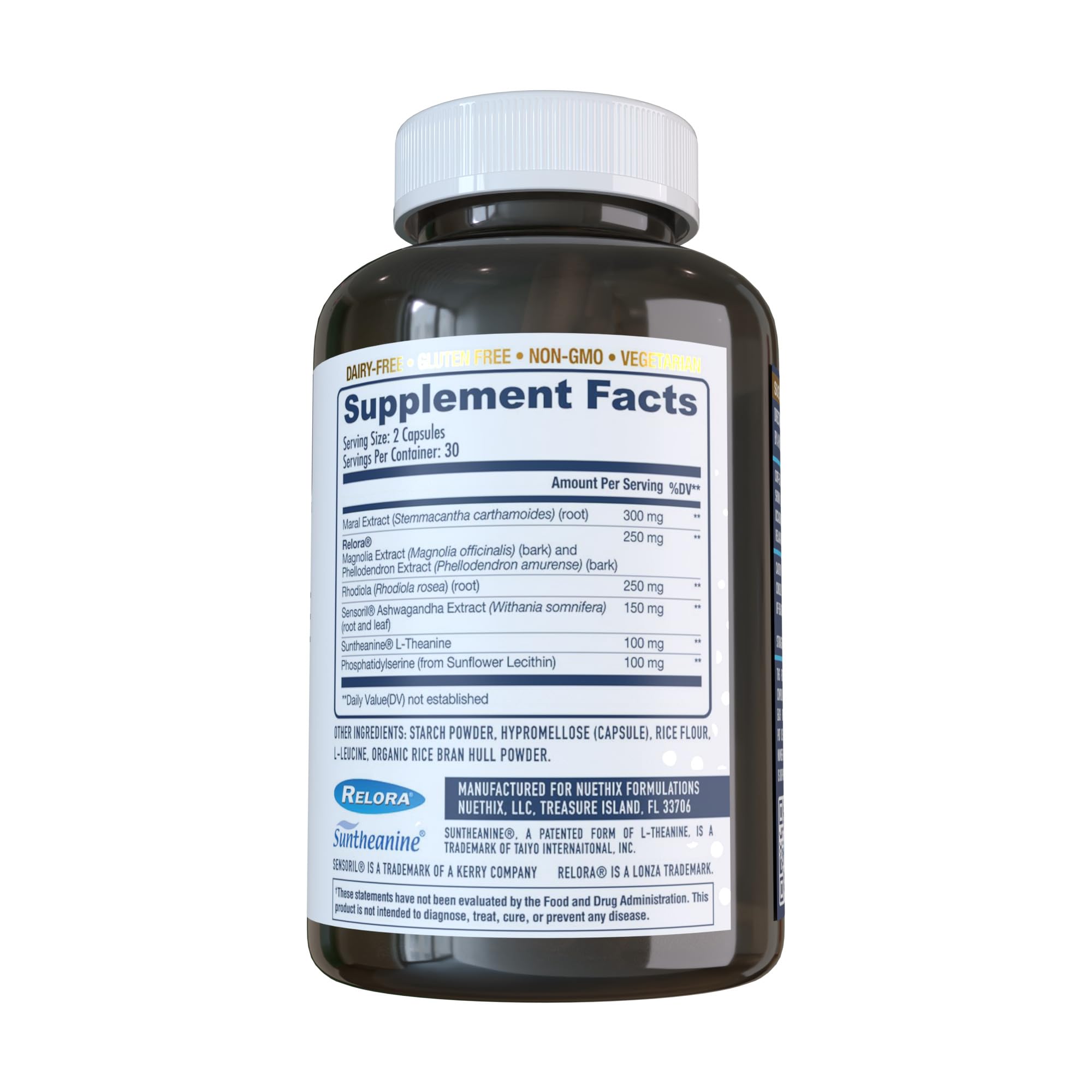 NuEthix Formulations Cort-Eaze - Cortisol Supplement - Health Support Supplement with Ashwagandha, L-Theanine & Rhodiola Rosea - Relaxation and Deep Sleep, 60 Capsules, 30 Servings NuEthix Formulations uk supplements