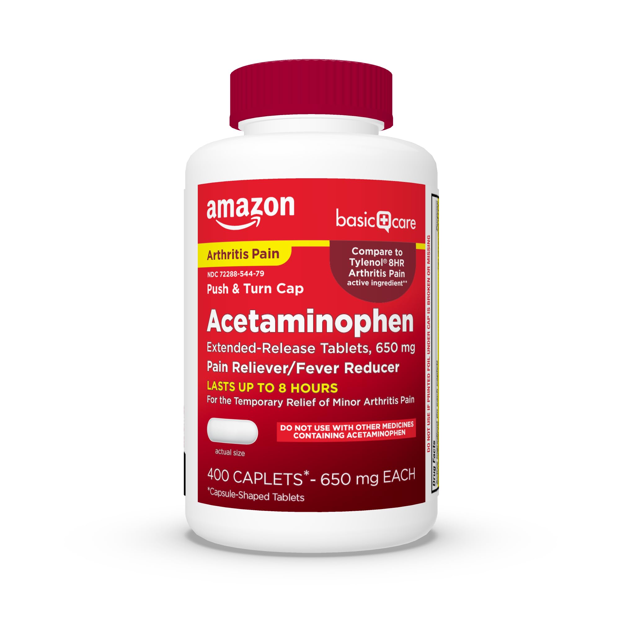 Amazon Basic Care Acetaminophen Extended-Release Tablets, 650 mg, Pain Reliever, Fever Reducer, Arthritis Pain, Headache, Backache, Menstrual Pain, 400 Count Amazon Basic Care uk supplements