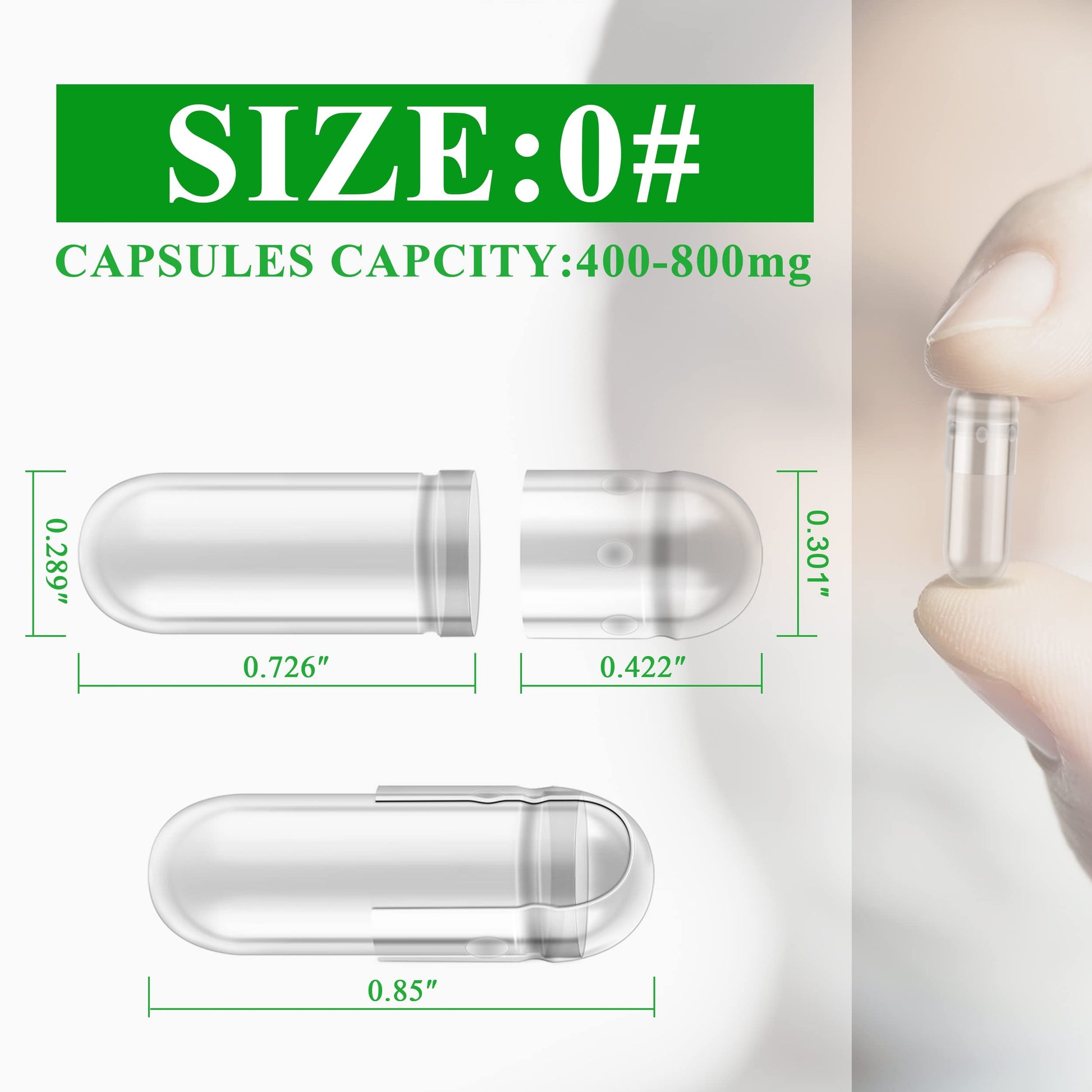 wananfu Size 0 Empty Capsules Vegetarian (100 Count) Bundle with Micro Lab Spoon, Clear Fillable Veggie Pill Capsules Size 0 for Making Your Own Supplements wananfu uk supplements